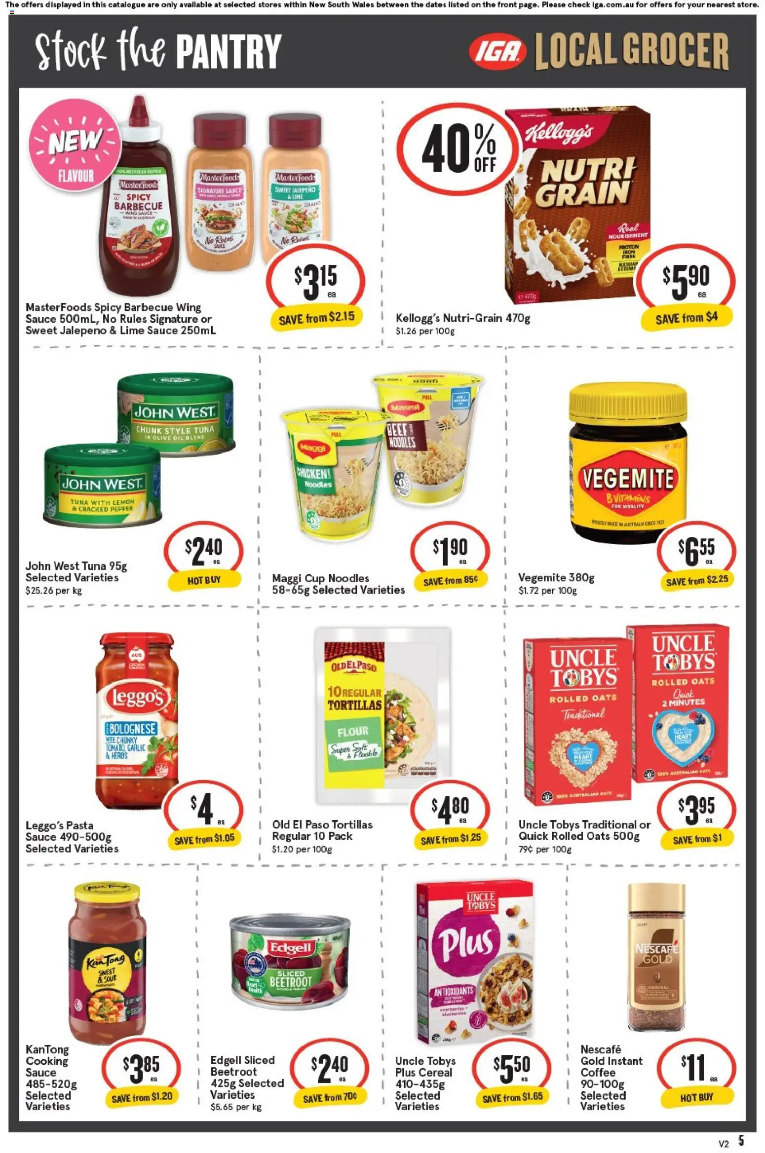 IGA catalogue - valid from 29.10.2025 | Page: 5 | Products: Coffee, Noodles, Pasta, Lemon
