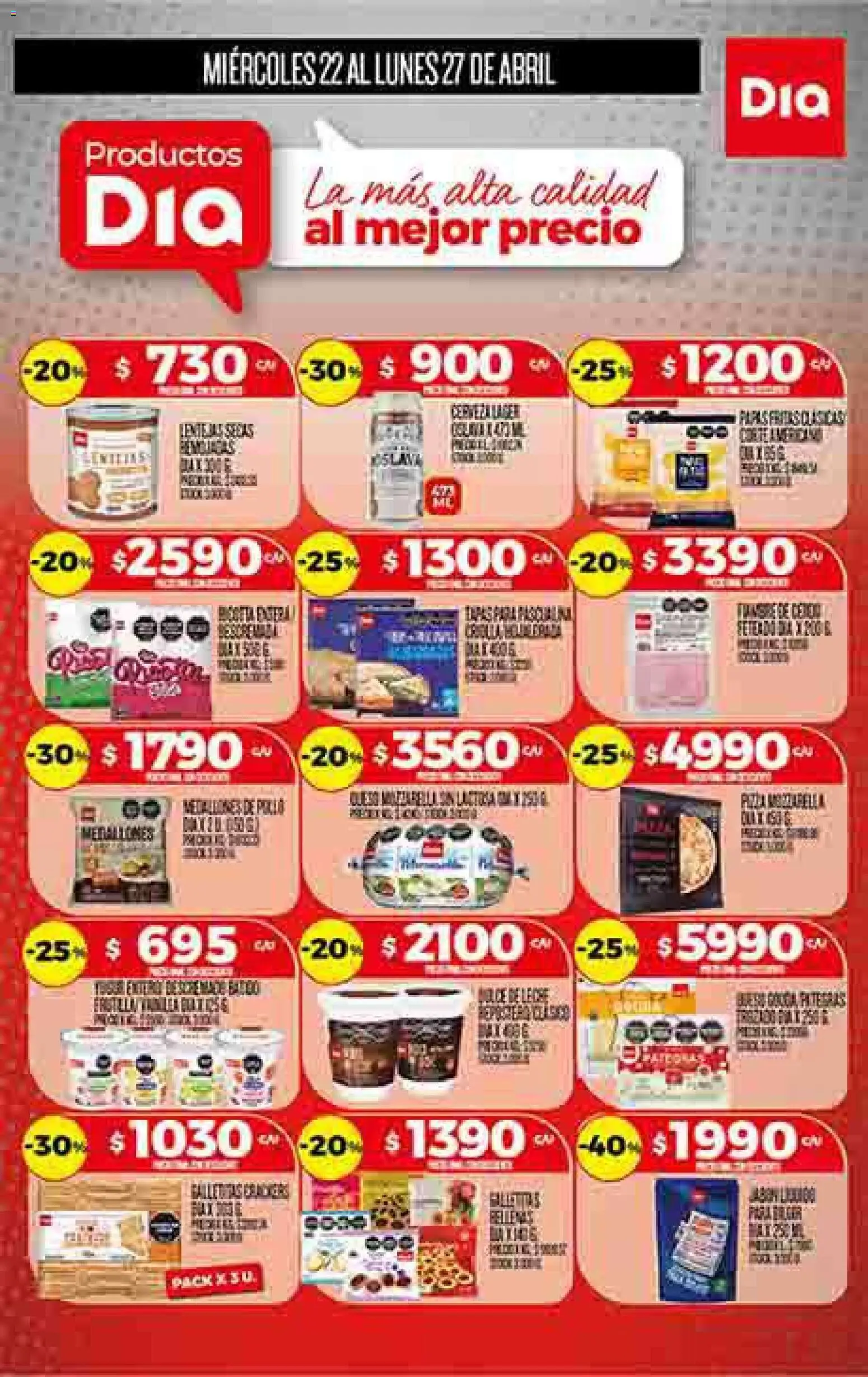 Dia - Ofertas - Todas las tiendas │ válido desde el 22.04.2026 | Página: 1 | Productos: Pollo, Leche, Cerveza
