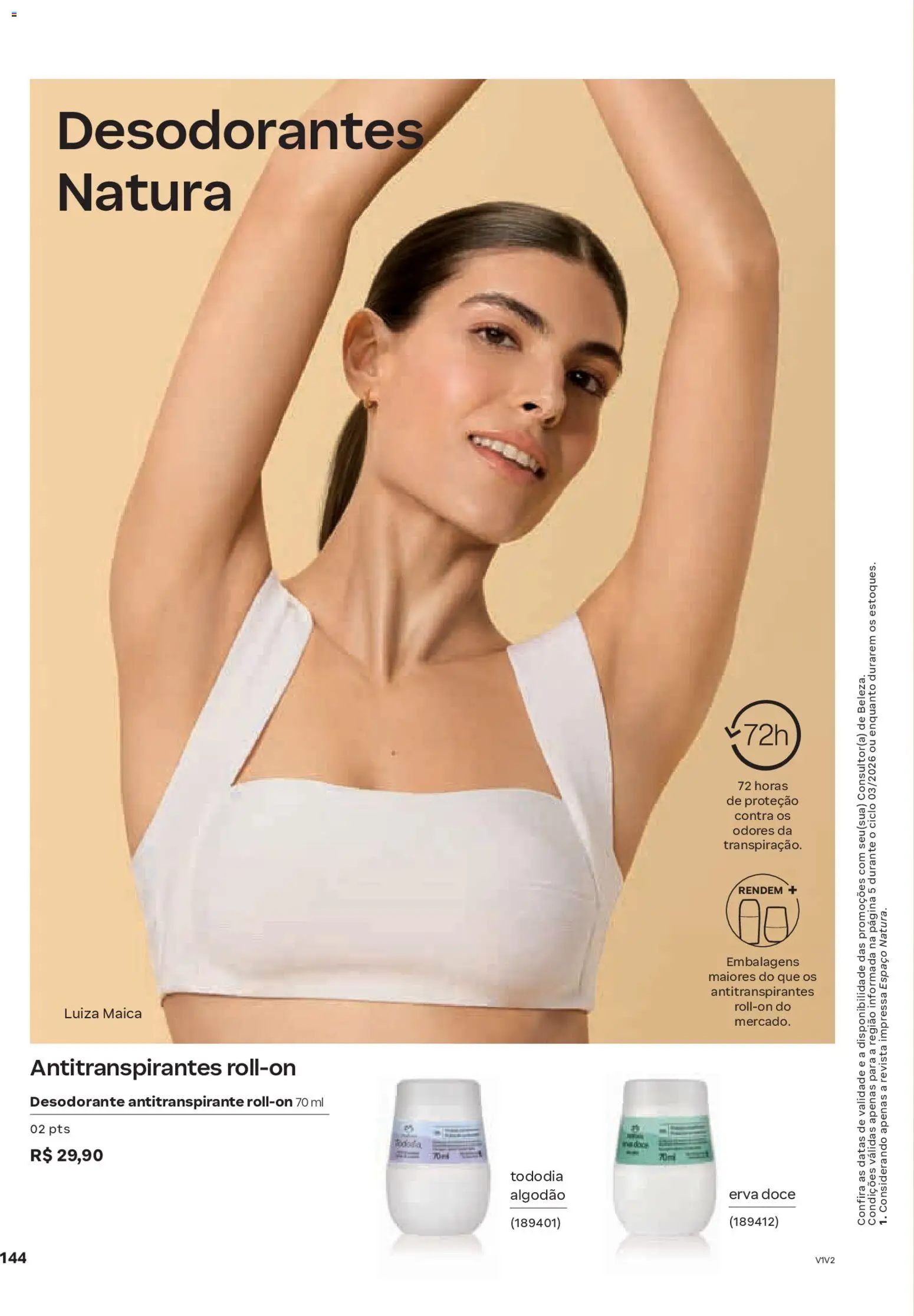 Natura Folheto - válido de 04.02.2026 | Página: 144 | Produtos: Desodorante, Revista, Algodão