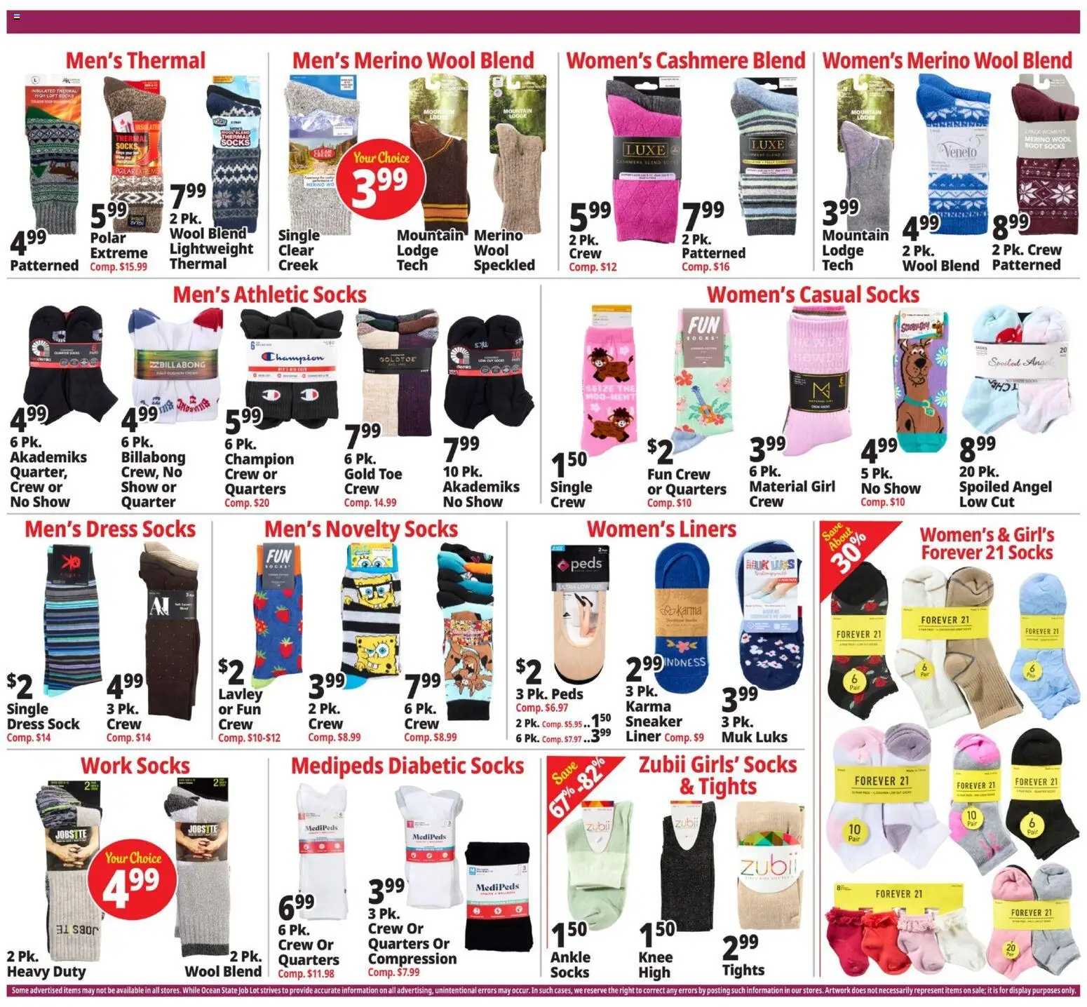 Ocean State Job Lot Weekly Ad - MA - valid from 29.01.2026 | Page: 6 | Products: Socks, Dress, Tights