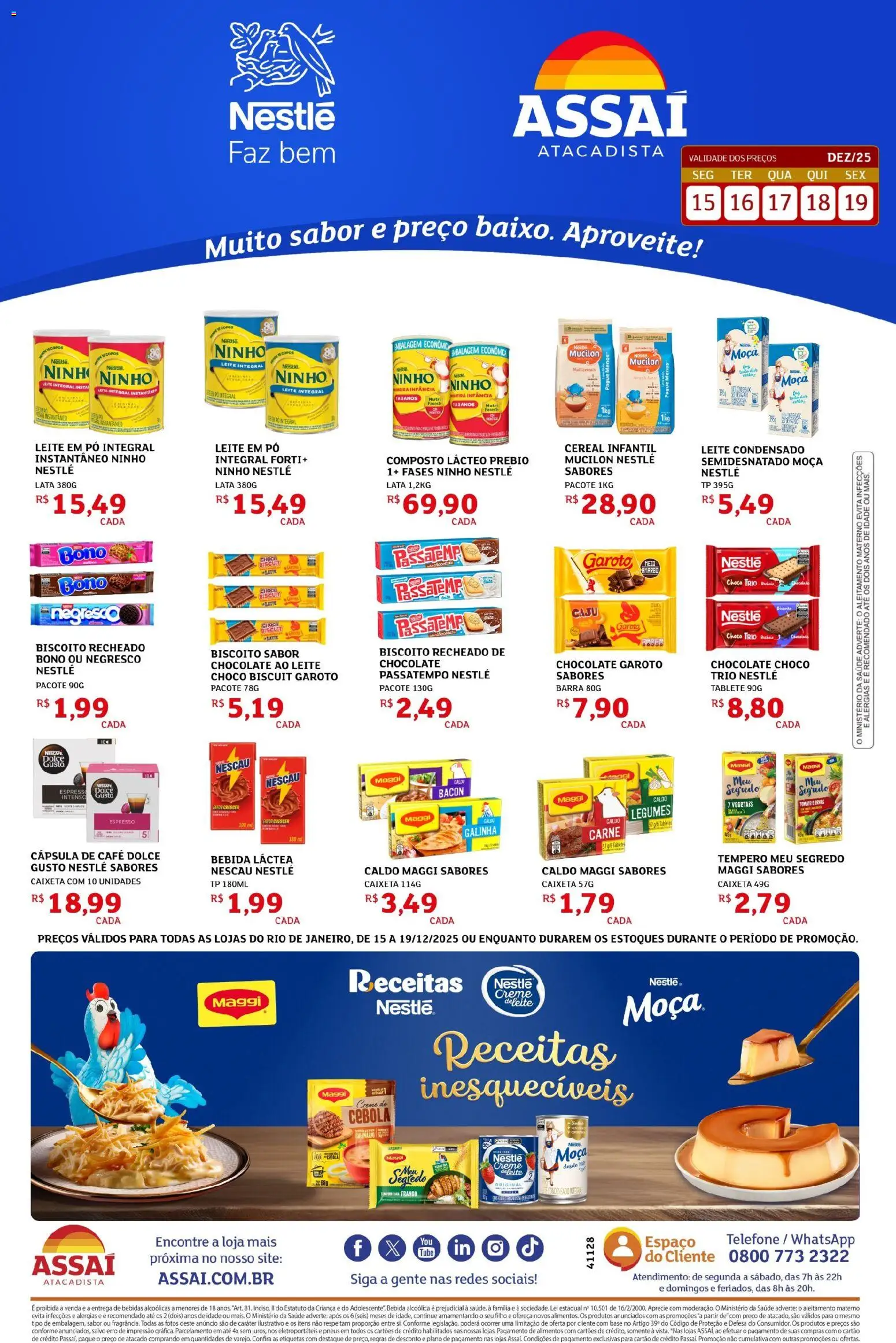 Assaí Atacadista Folheto - válido de 15.12.2025 | Página: 1 | Produtos: Pó, Cafe Dolce Gusto, Biscoito, Carne