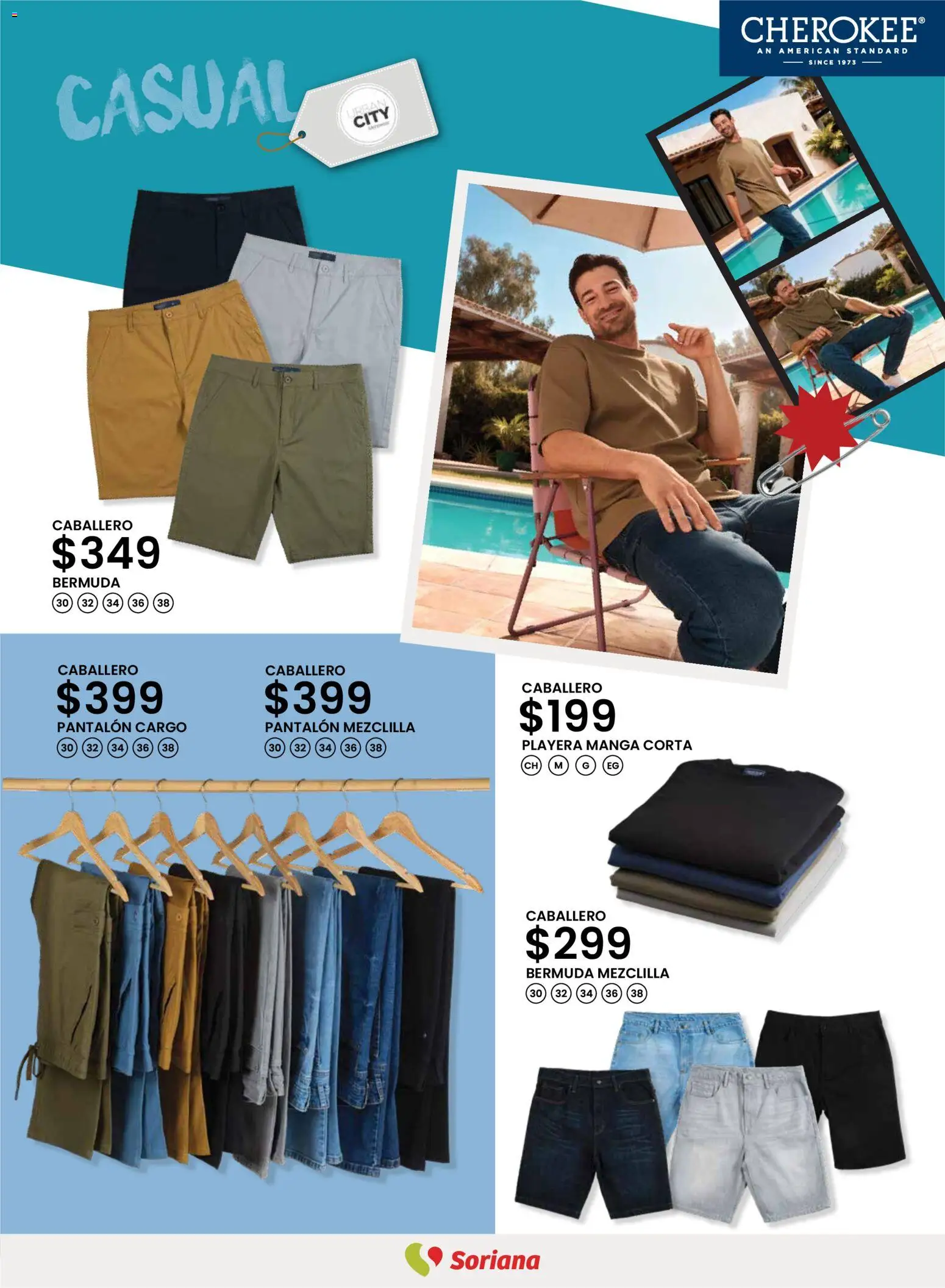 Nuevas ofertas de Soriana válidas en toda la República Mexicana desde el 12.03.2026. ¡Encuentra las mejores ofertas en Soriana - Catálogo Primavera Verano Híper Nacional! | Página: 25 | Productos: Manga, Playera, Bermuda