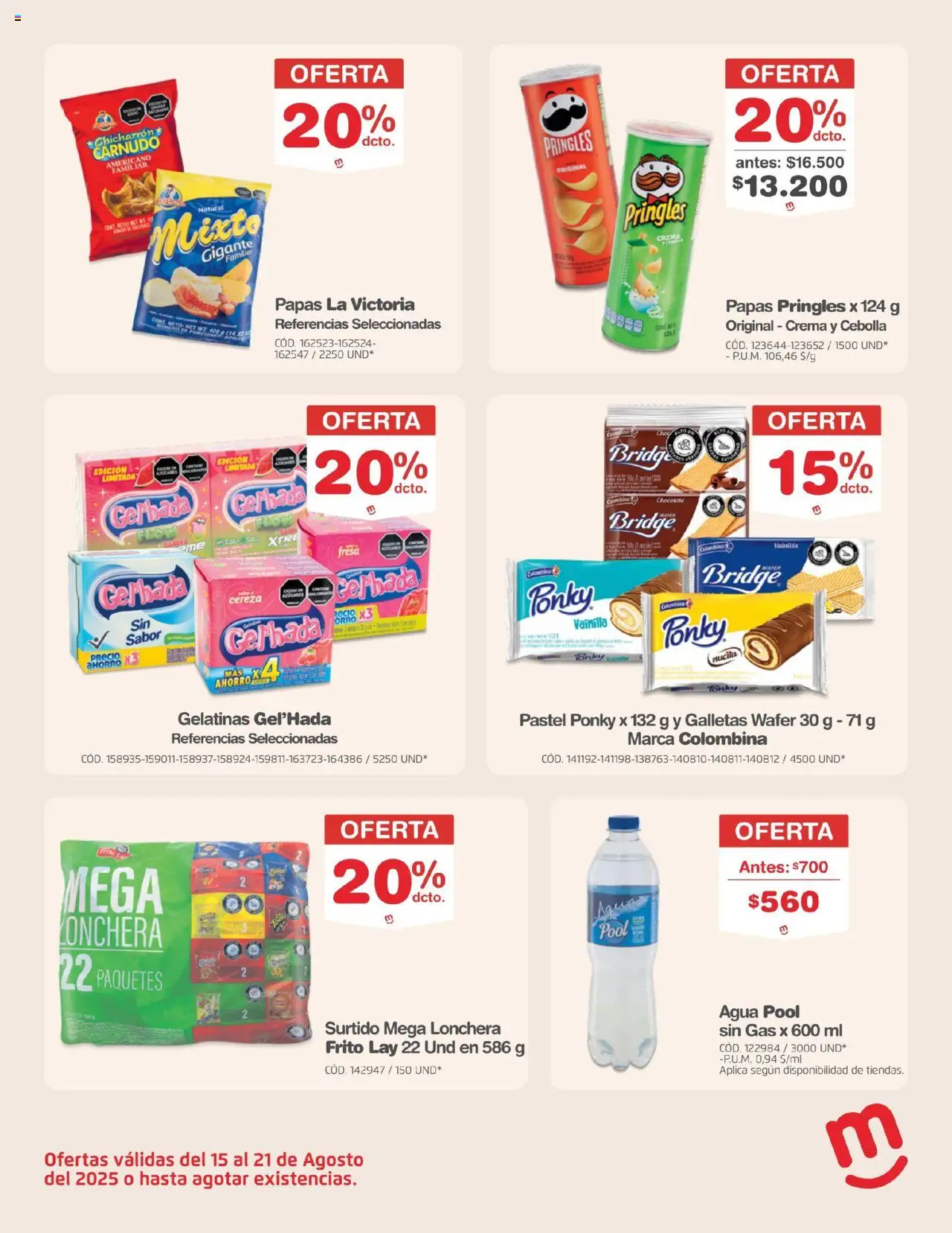 Makro revista - valida desde el 15.08.2025 | Página: 16 | Productos: Crema, Galletas, Lonchera, Plátano