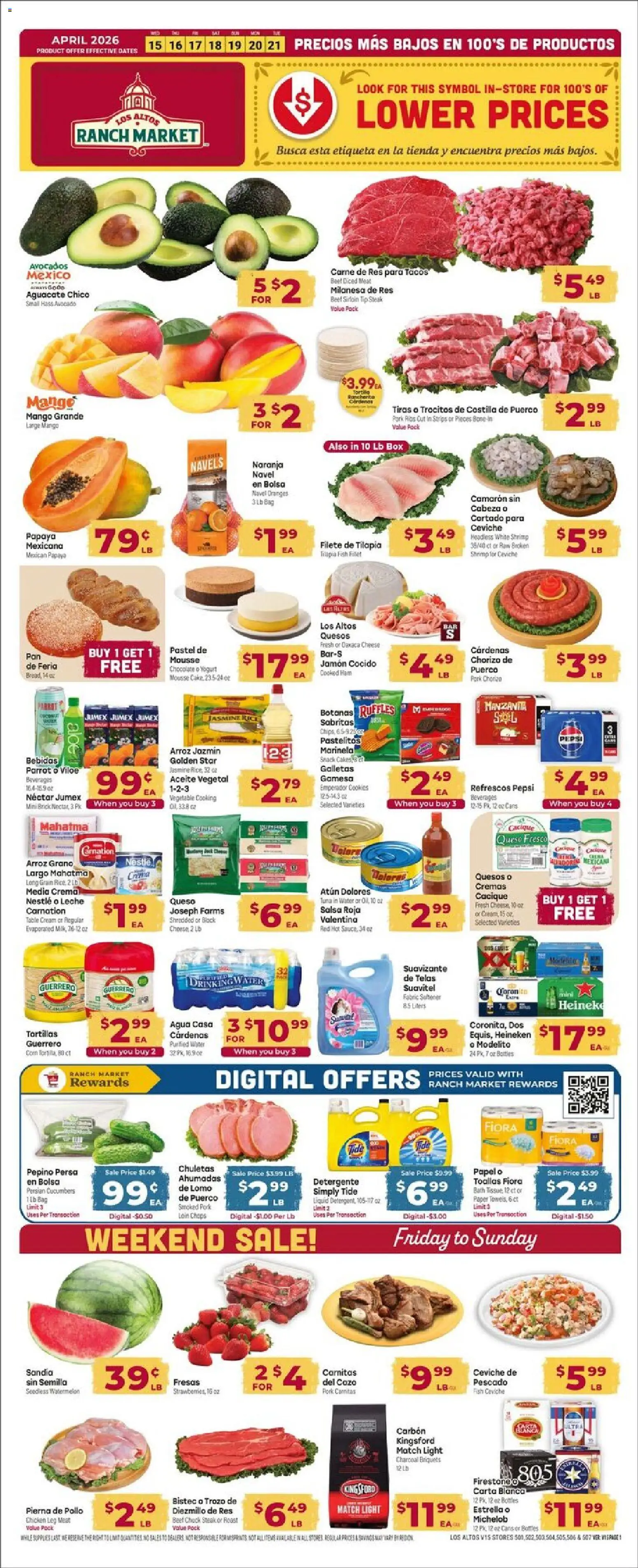 Cardenas Weekly Ad - AZ - valid from 15.04.2026 | Page: 1 | Products: Table, Oranges, Fish, Cucumbers