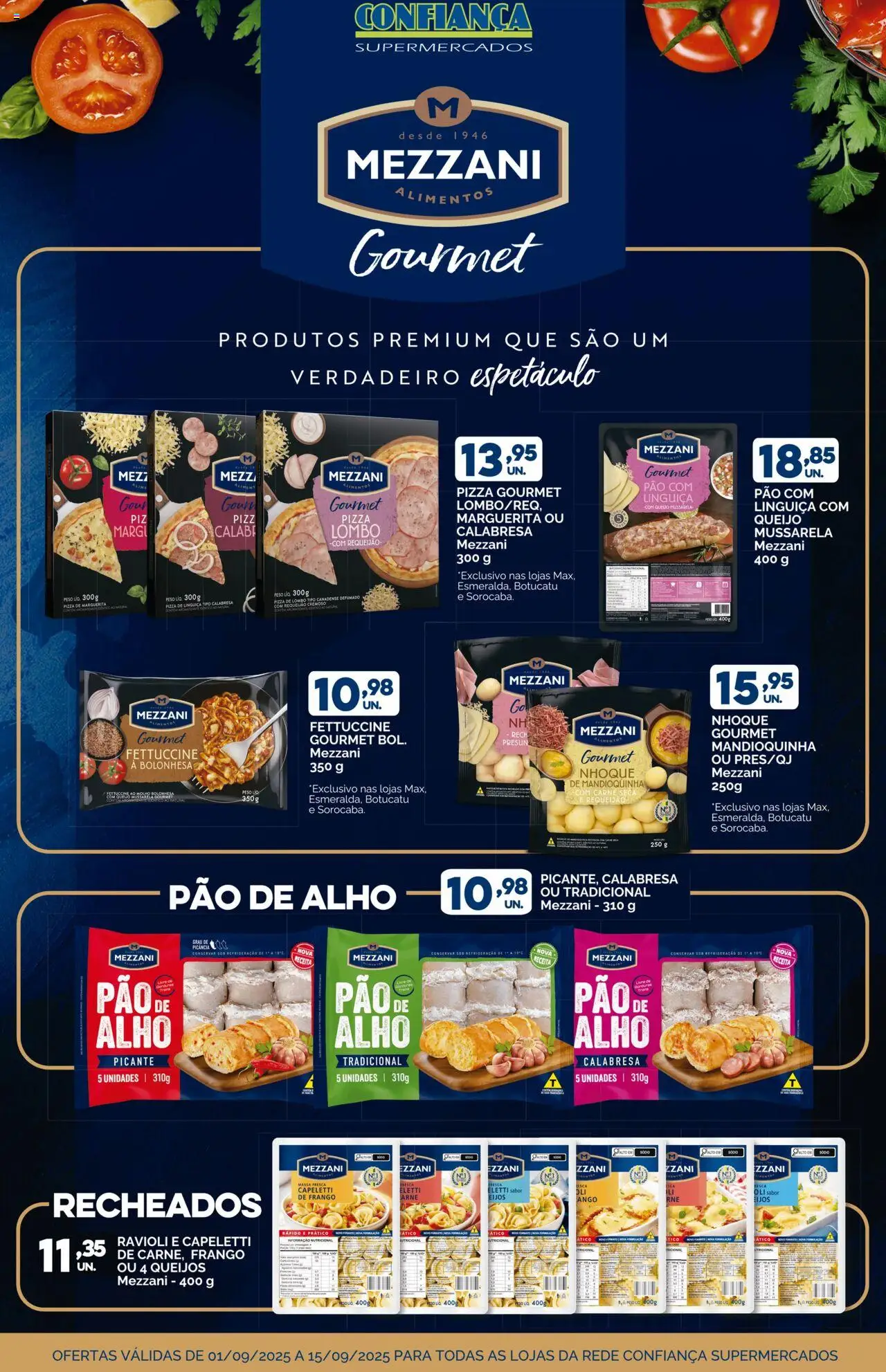 Confiança Folheto - válido de 01.09.2025 | Página: 1 | Produtos: Alho, Mandioquinha, Pao de alho, Mussarela