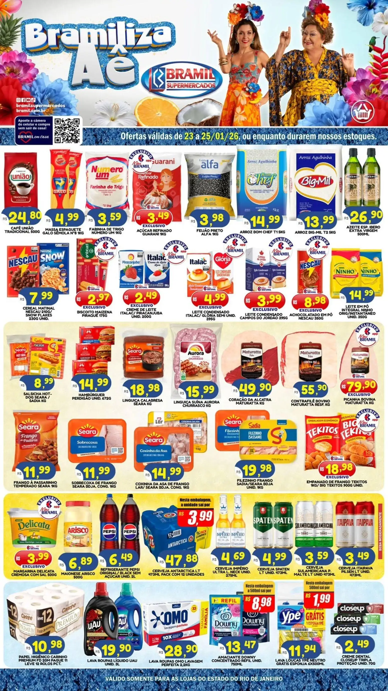 Bramil Supermercados Folheto - válido de 23.01.2026 | Página: 1 | Produtos: Pó, Farinha de trigo, Asa de frango, Massa