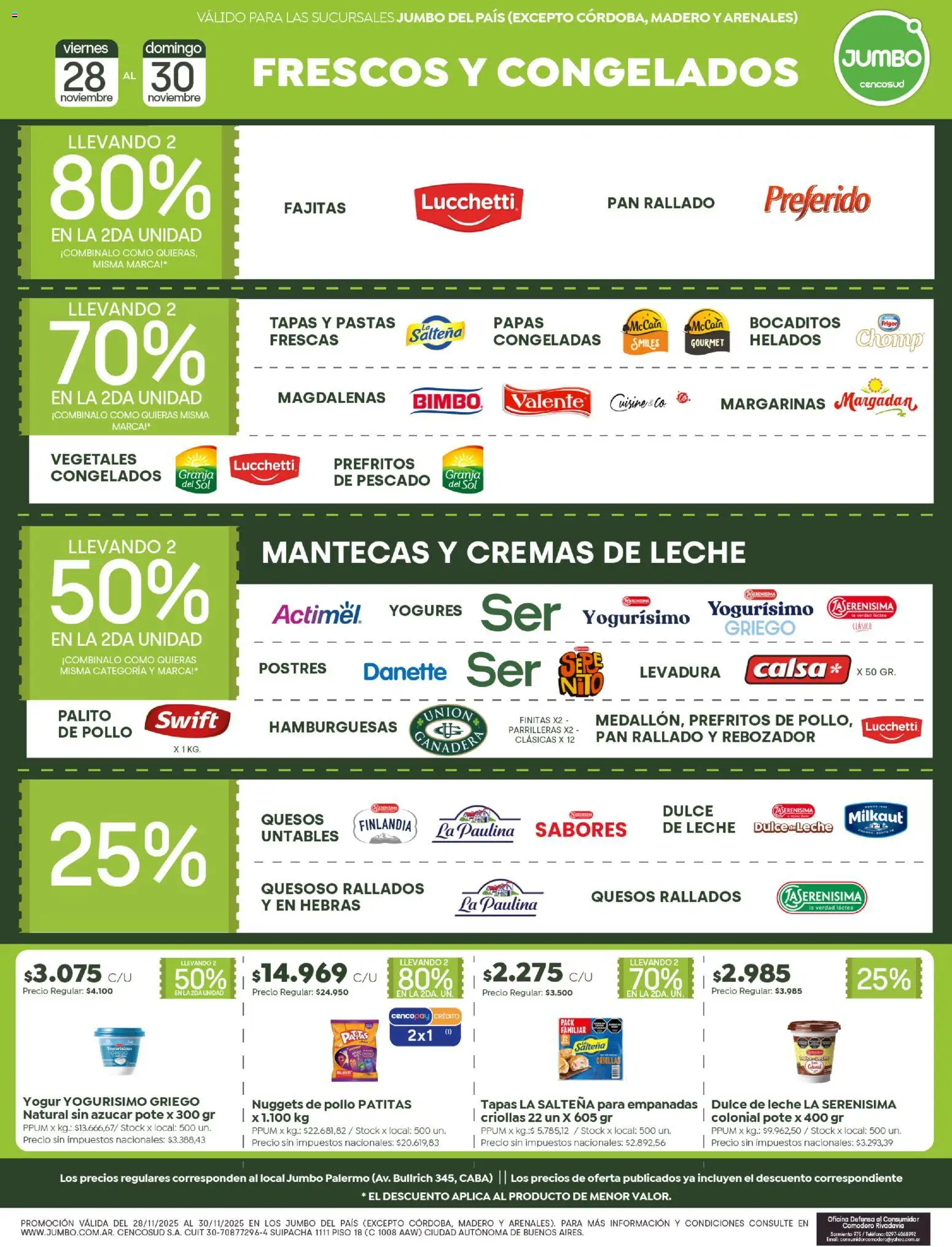 Jumbo ofertas │ válido desde el 28.11.2025 | Página: 5 | Productos: Teléfono, Azucar, Dulce de leche, Yogur