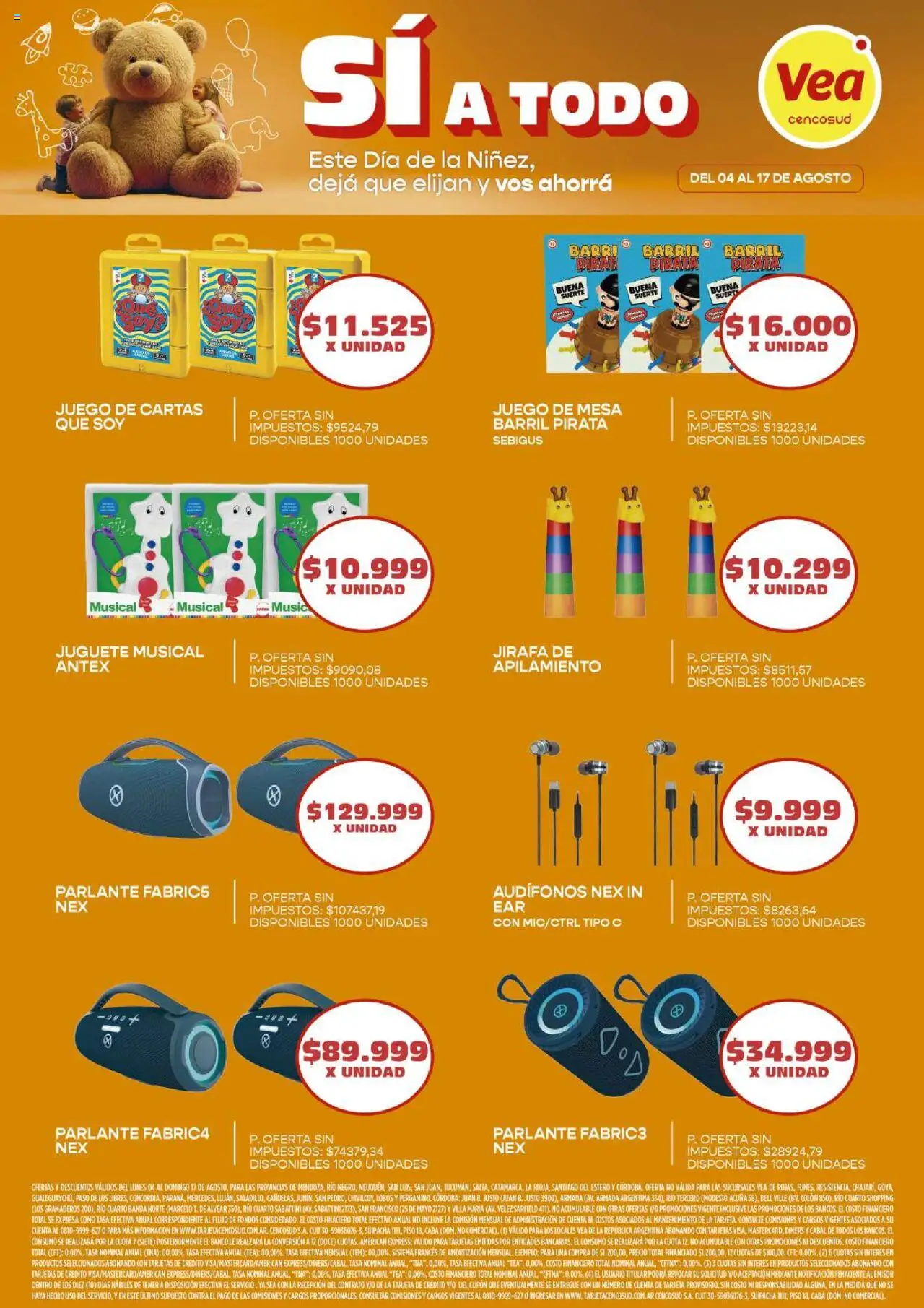 Vea - Oferta especial dia de la niñez │ válido desde el 04.08.2025 | Página: 4 | Productos: Banco, Mesa, Parlante