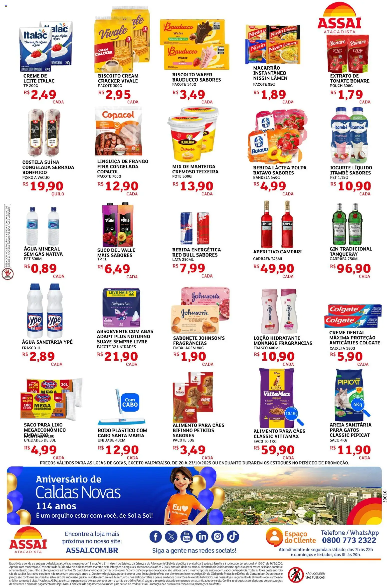 Assaí Atacadista Folheto - válido de 21.10.2025 | Página: 2 | Produtos: Biscoito, Telefone, Frango, Creme dental