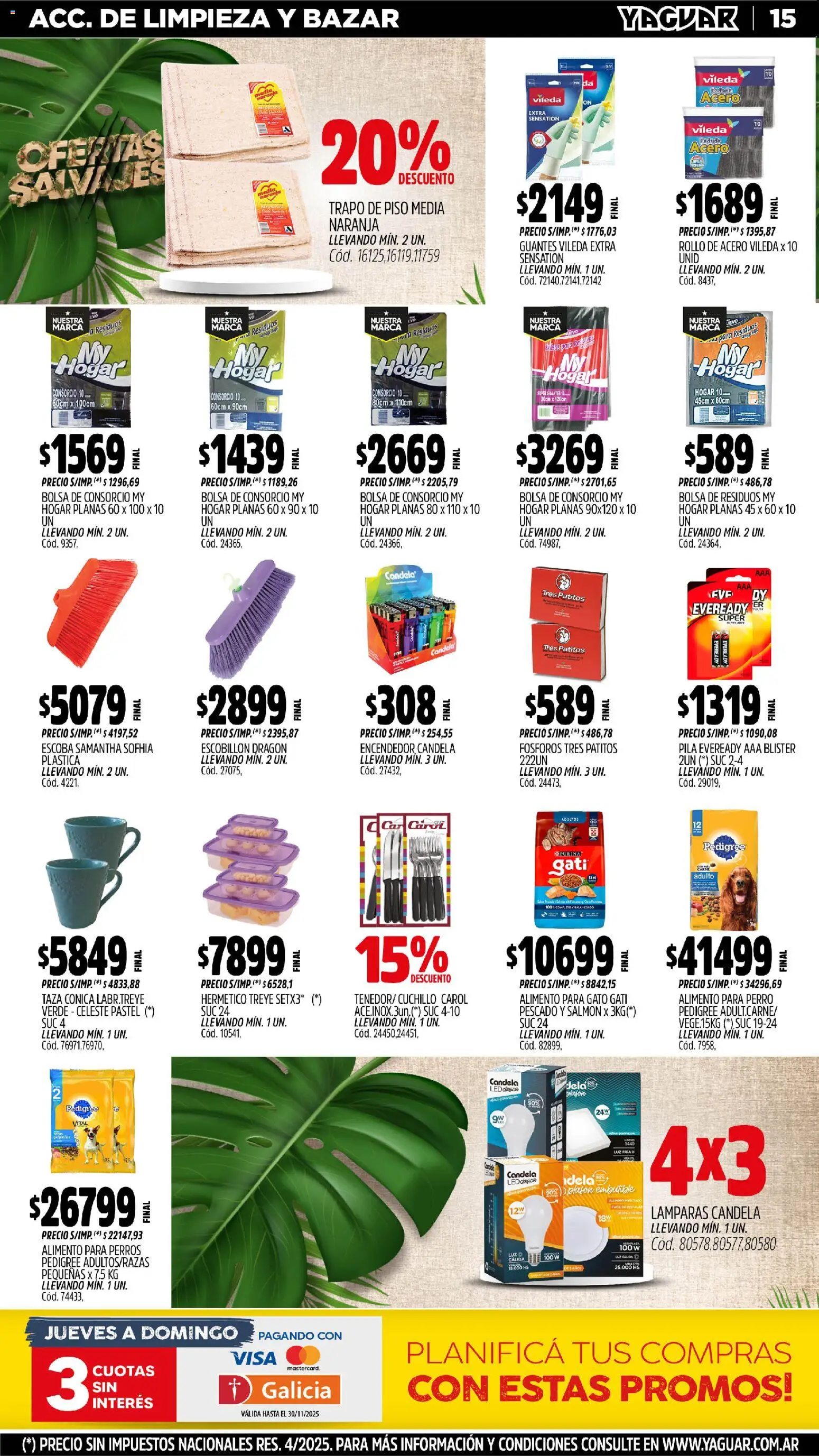 Yaguar - General Roca │ válido desde el 10.11.2025 | Página: 16 | Productos: Fósforos, Encendedor, Escobillon, Guantes