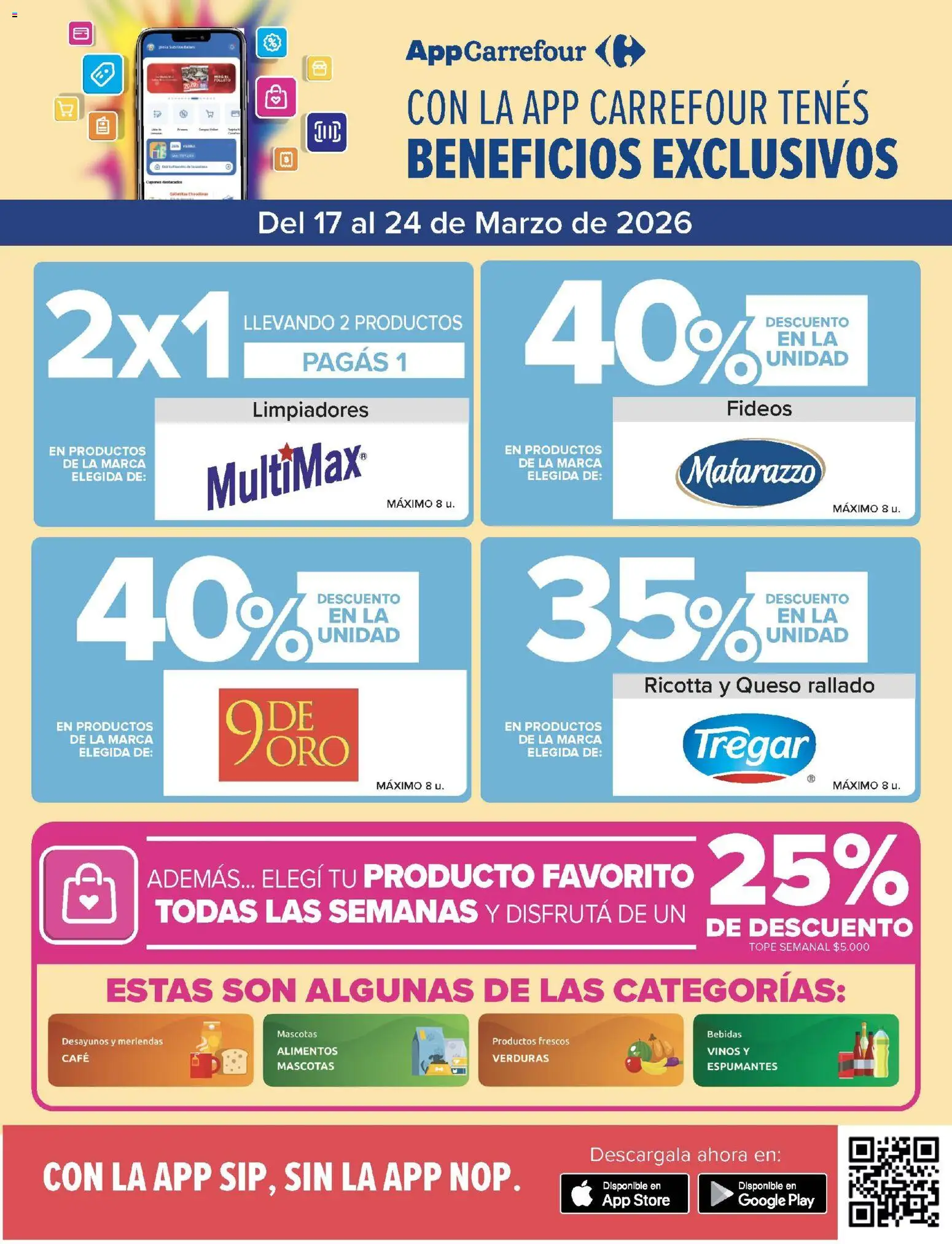 Carrefour ofertas │ válido desde el 17.03.2026 | Página: 3 | Productos: Queso, Café, Fideos