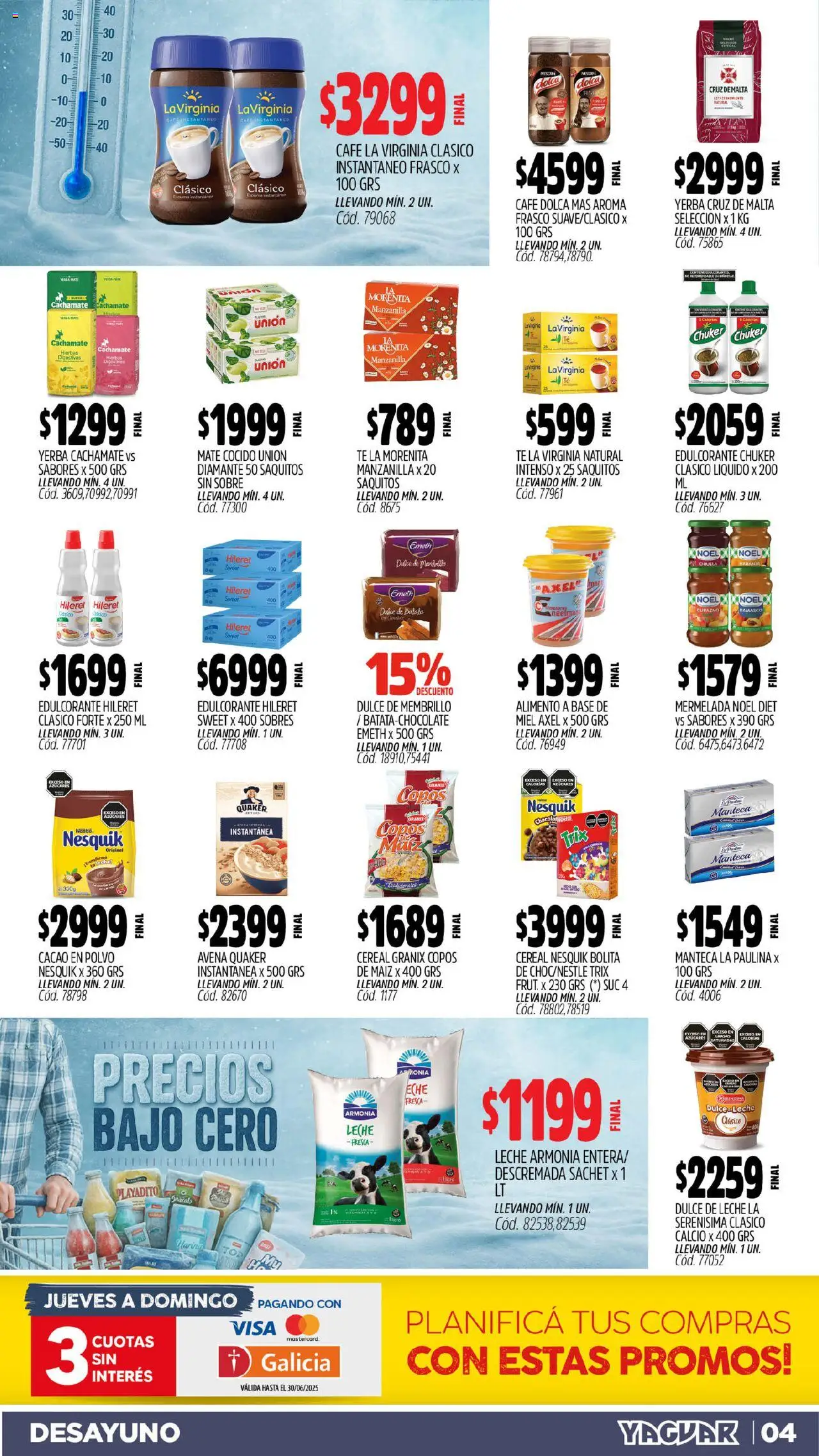 Yaguar catálogo │ válido desde el 09.06.2025 | Página: 4 | Productos: Durazno, Maiz, Mermelada, Cacao