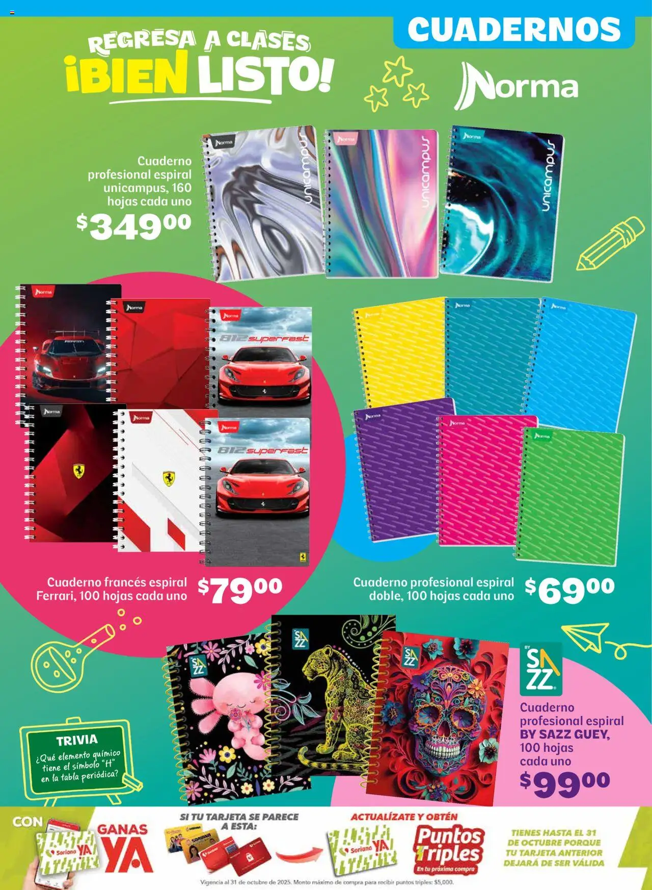 Nuevas ofertas de Soriana válidas en toda la República Mexicana desde el 14.08.2025. ¡Encuentra las mejores ofertas en Soriana - Regresa a clases bien listo Súper Nacional! | Página: 4 | Productos: Cuaderno