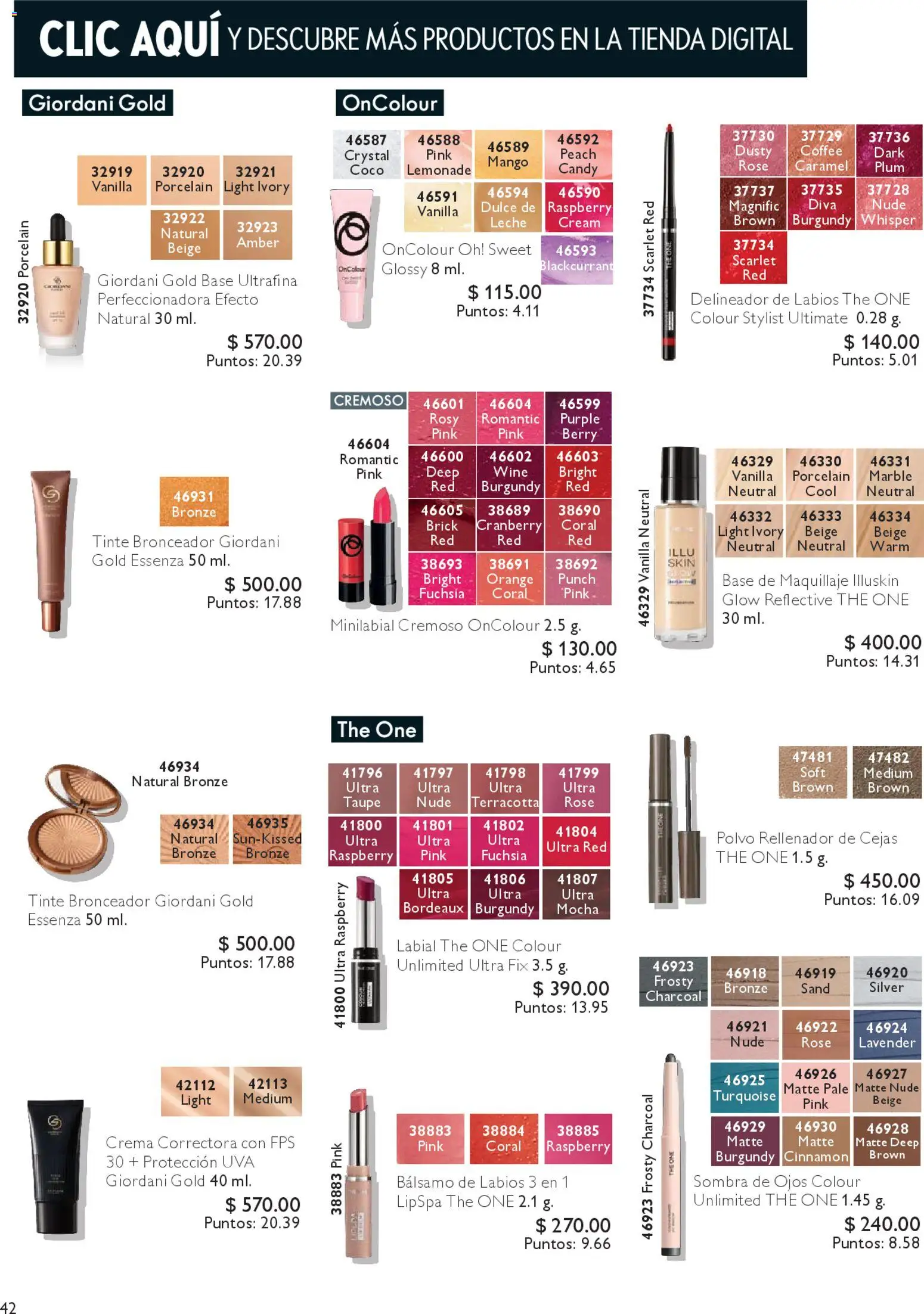Nuevas ofertas de Oriflame válidas en toda la República Mexicana desde el 14.02.2026. ¡Encuentra las mejores ofertas en Oriflame campaña 3 2026! | Página: 42 | Productos: Leche, Sombra, Maquillaje, Bronceador