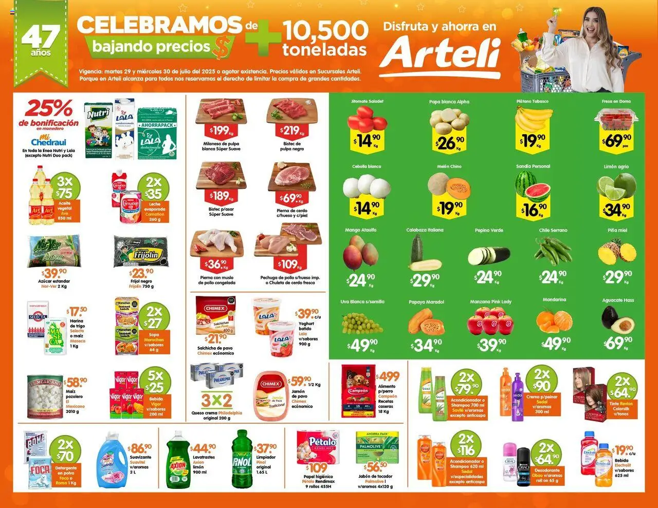 Nuevas ofertas de Arteli válidas en toda la República Mexicana desde el 29.07.2025. ¡Encuentra las mejores ofertas en Arteli - Folleto Express! | Página: 1 | Productos: Crema, Queso, Papel higiénico, Foco
