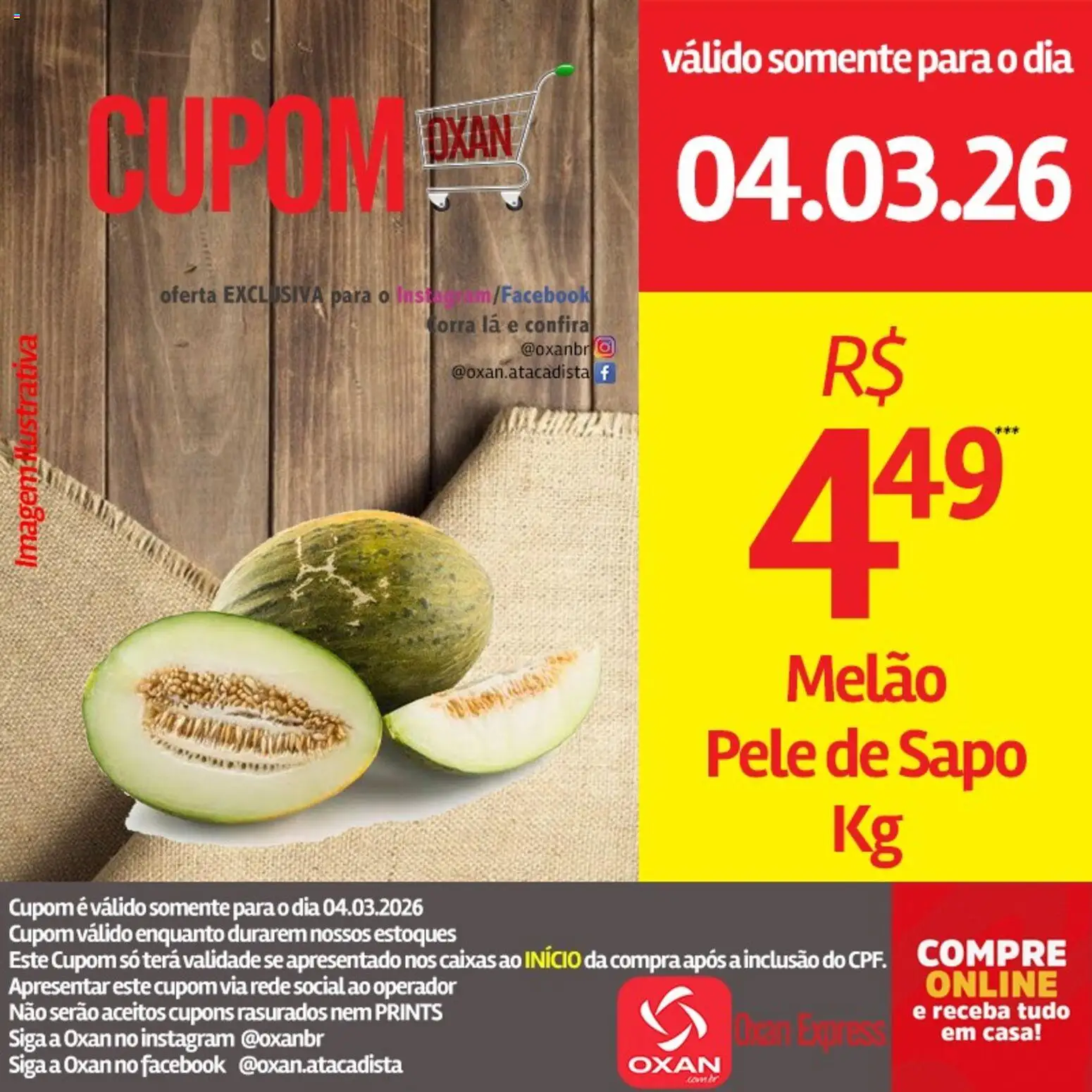 Oxan Atacadista Folheto - válido de 04.03.2026 | Página: 14 | Produtos: Melão