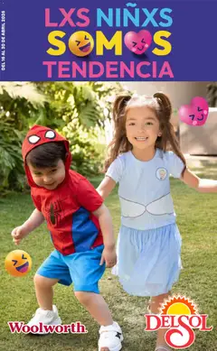 Vista previa de Del Sol y Woolworth katalog Moda Niños 2026, nuevo folleto de la tienda, válido en México a partir del 16.04.2026