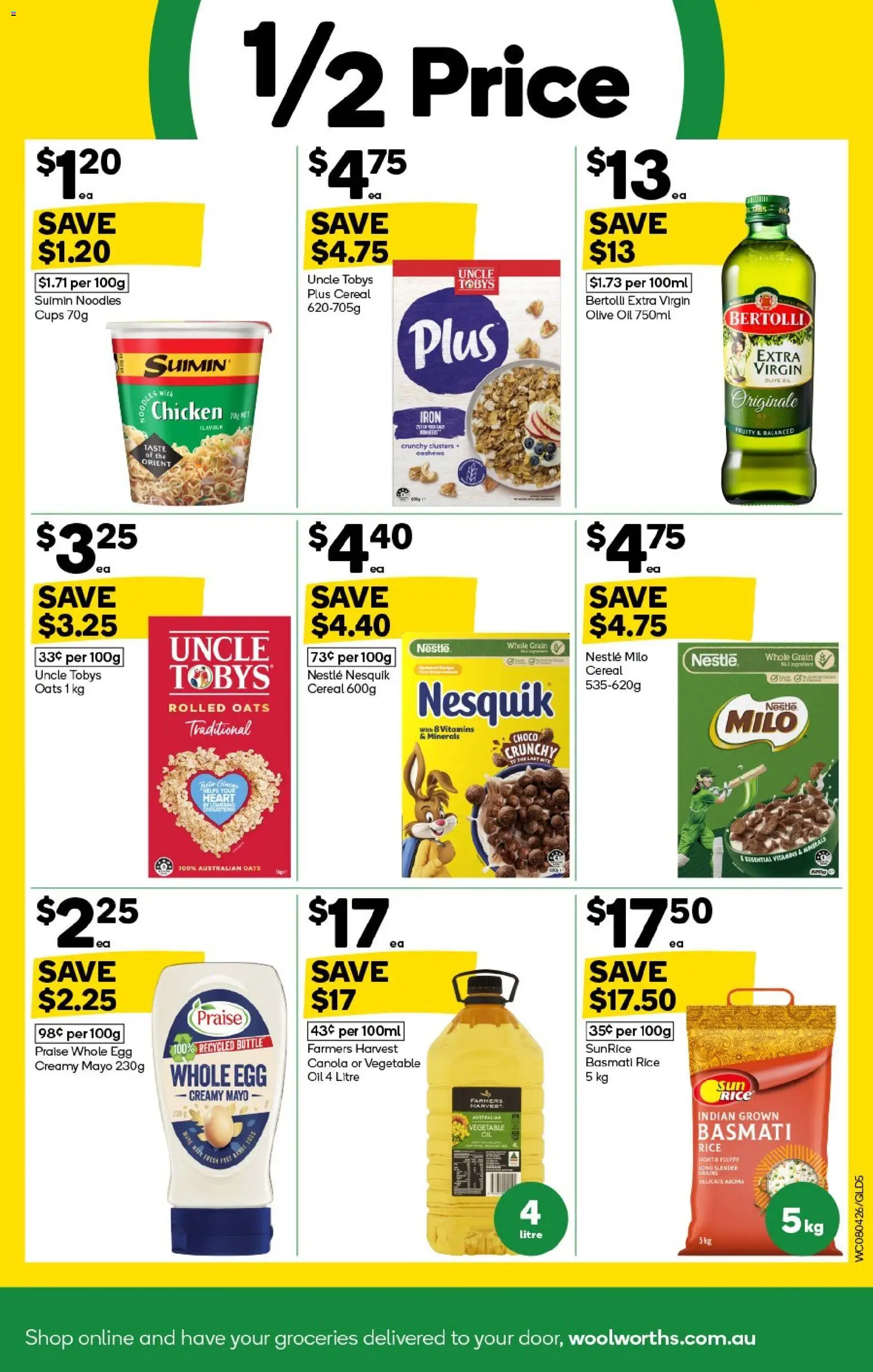 Woolworths catalogue - valid from 08.04.2026 | Page: 5 | Products: Oil, Noodles, Cereal, Olive oil
