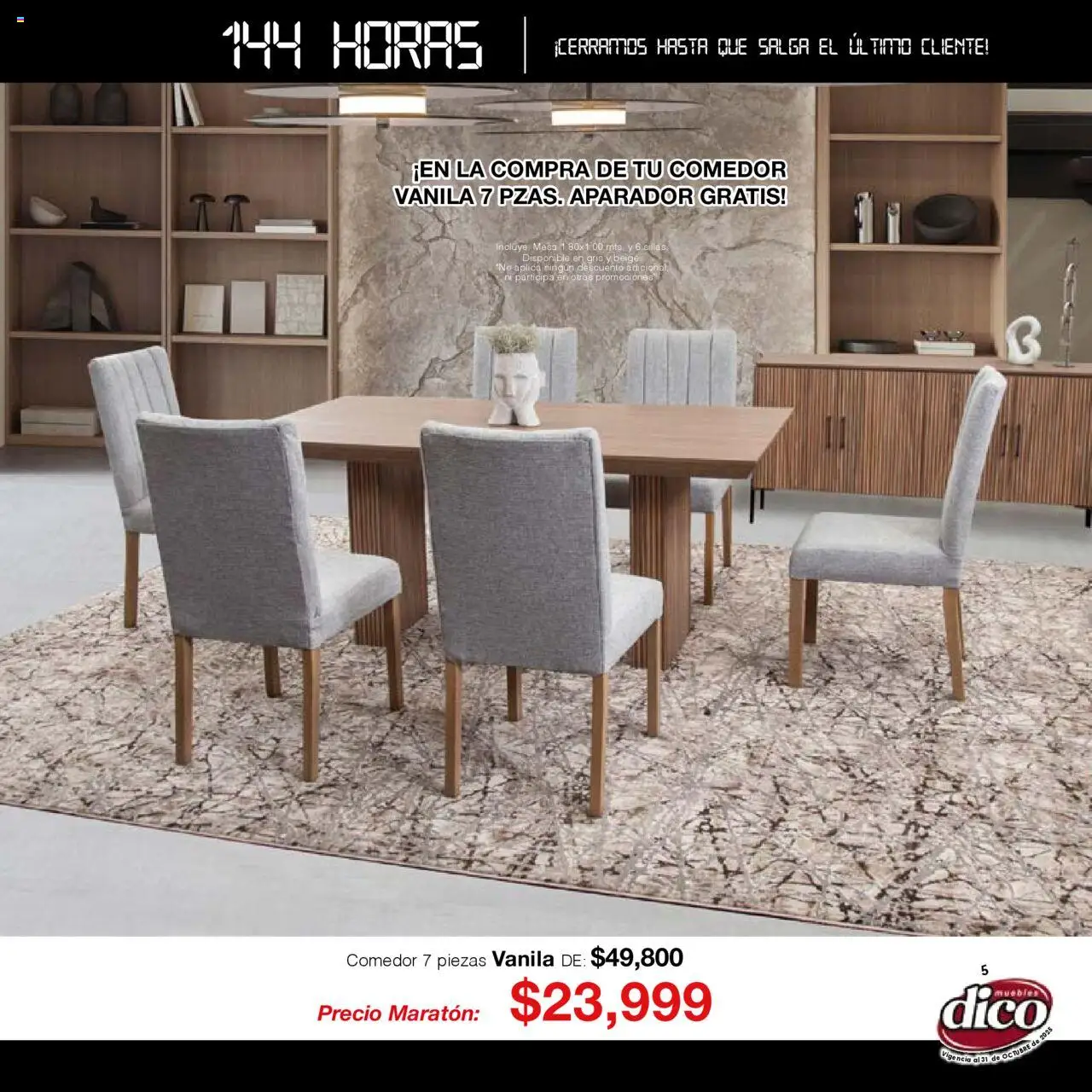 Nuevas ofertas de Muebles Dico válidas en toda la República Mexicana desde el 01.01.2025. ¡Encuentra las mejores ofertas en Muebles Dico - Catálogo Venta Maratónica Pacifico! | Página: 5 | Productos: Aparador