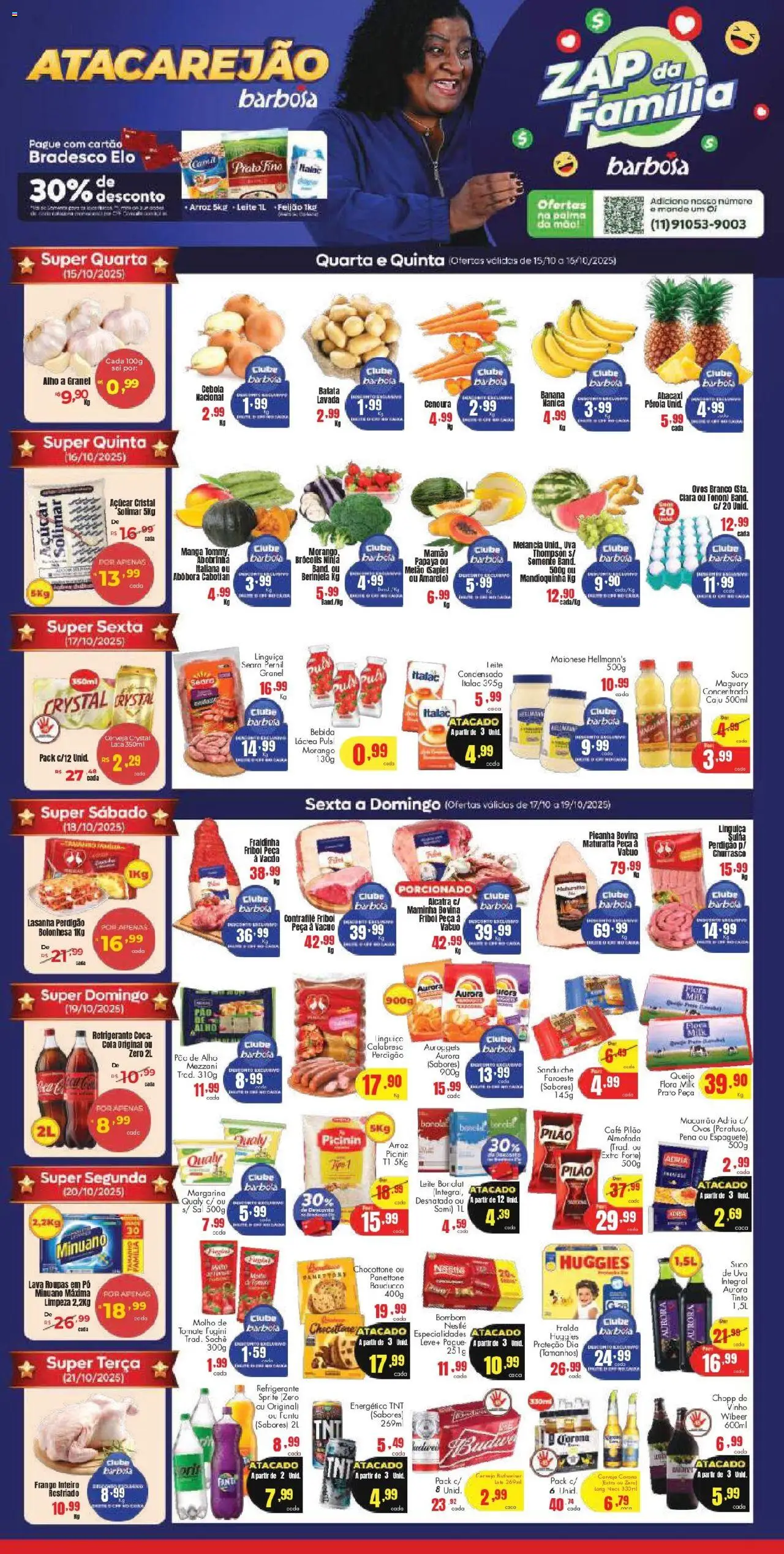 Barbosa Supermercados Folheto - válido de 15.10.2025 | Página: 1 | Produtos: Almofada, Bebida, Café pilão, Refrigerante