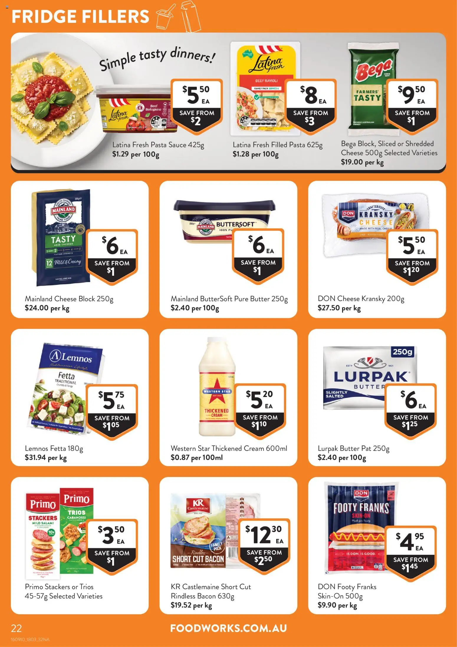 Foodworks catalogue - valid from 18.03.2026 | Page: 22 | Products: Butter, Beef, Pasta, Sauce