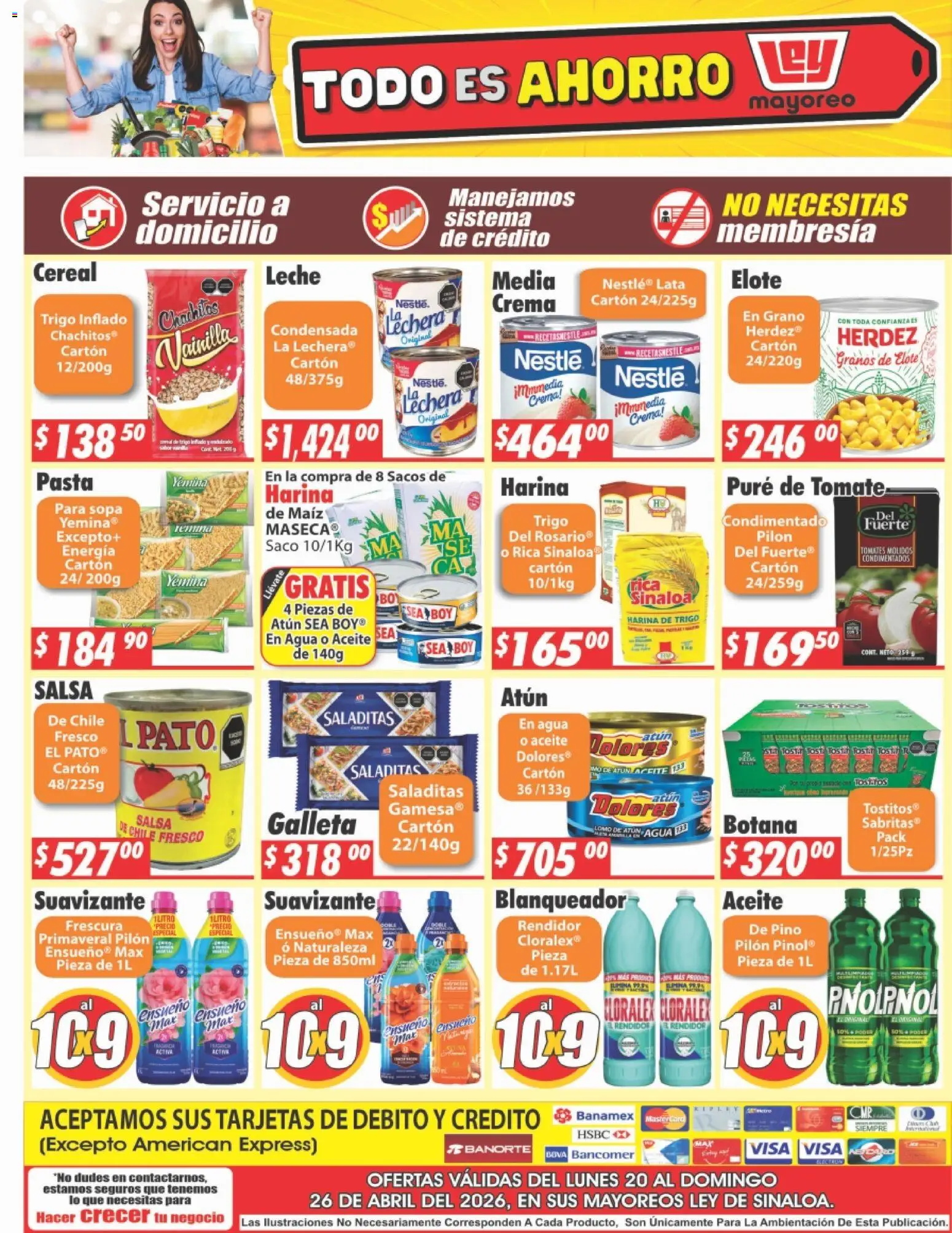 Nuevas ofertas de Casa Ley válidas en toda la República Mexicana desde el 20.04.2026. ¡Encuentra las mejores ofertas en Casa Ley folleto Sinaloa! | Página: 2 | Productos: Crema, Tomate, Pasta, Suavizante