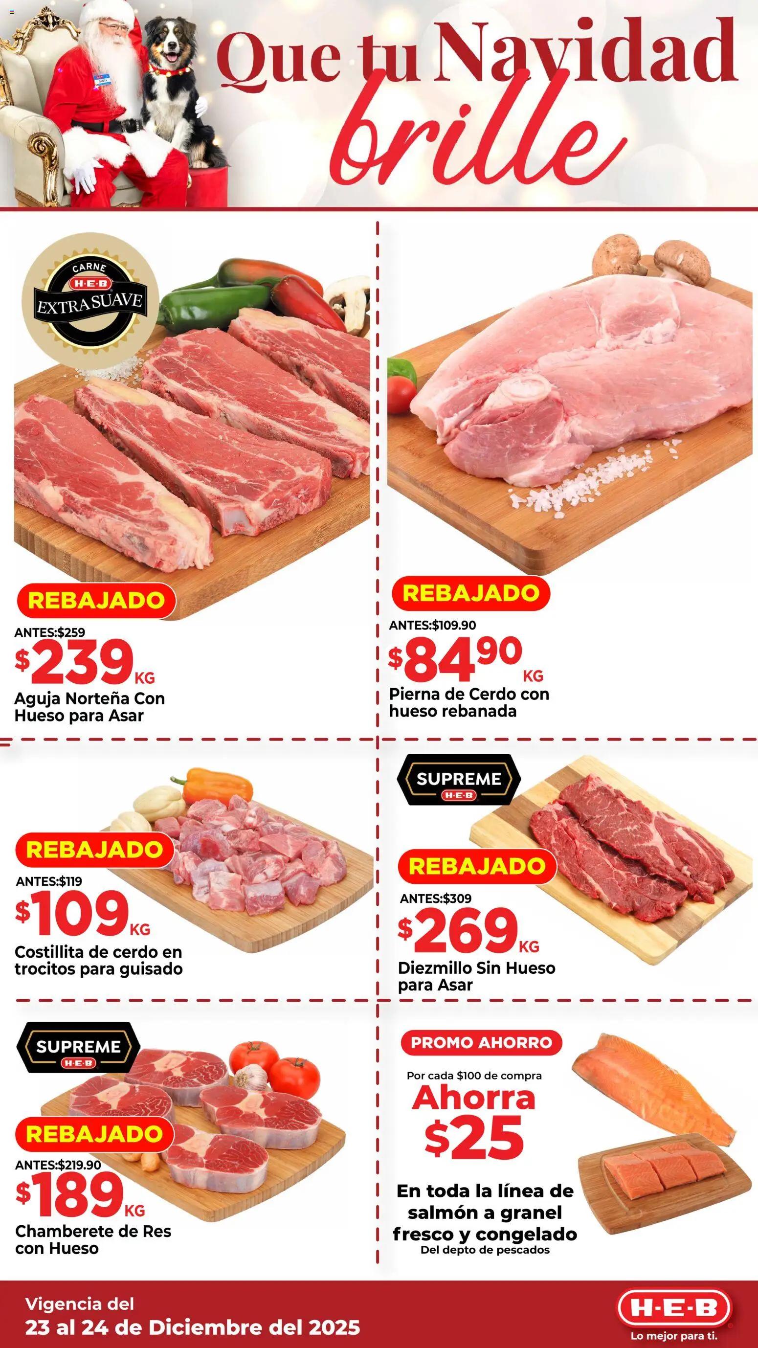 Nuevas ofertas de H-E-B válidas en toda la República Mexicana desde el 23.12.2025. ¡Encuentra las mejores ofertas en H-E-B folleto Que tu Navidad! | Página: 5 | Productos: Cerdo, Res