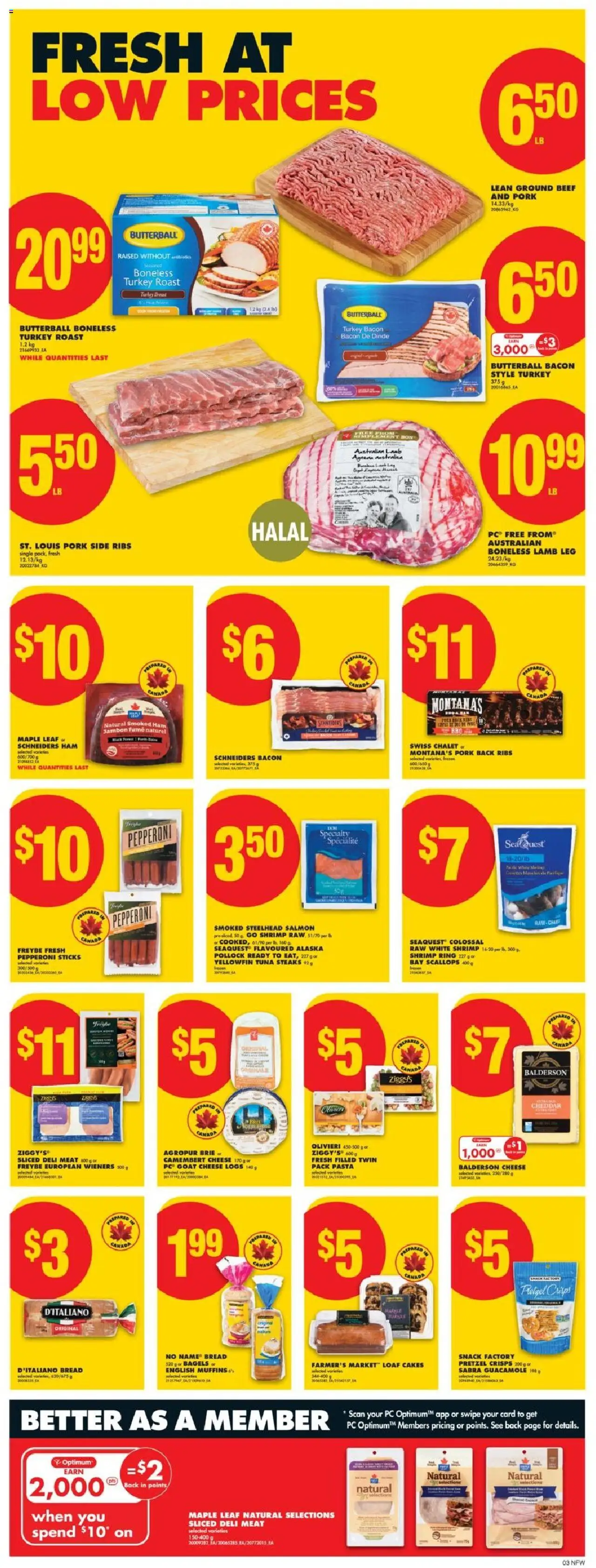No Frills flyer valid from 25.09.2025 | Page: 4 | Products: PC, Cheese, Ham, Pork