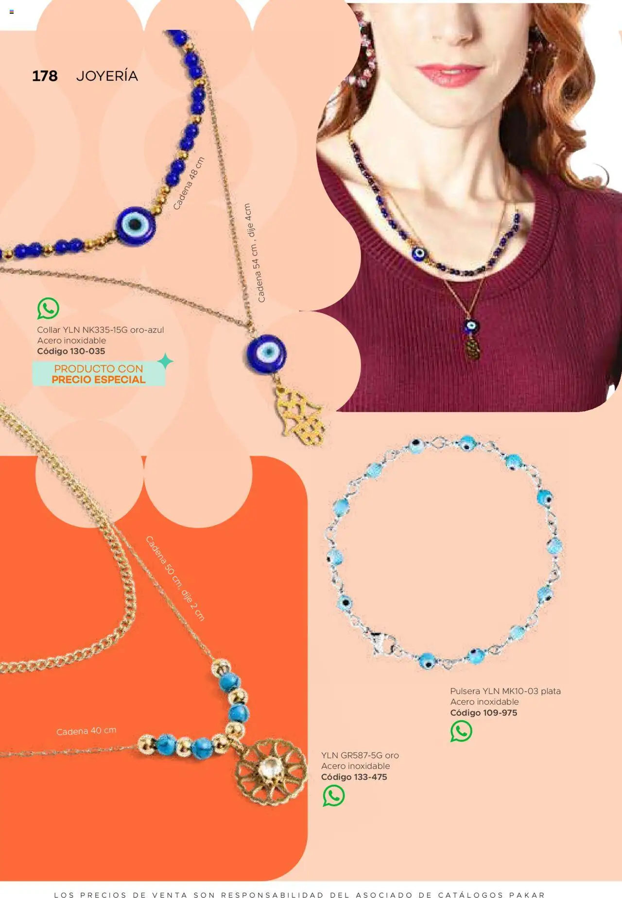 Nuevas ofertas de SC Pakar válidas en toda la República Mexicana desde el 31.01.2025. ¡Encuentra las mejores ofertas en SC Pakar catálogo Ropa! | Página: 178 | Productos: Pulsera, Collar, Dije, Cadena