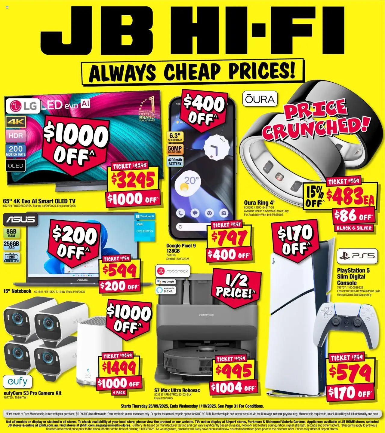 JB Hi-Fi catalogue - valid from 25.09.2025 | Page: 1 | Products: Digital, Tv, Camera, Playstation