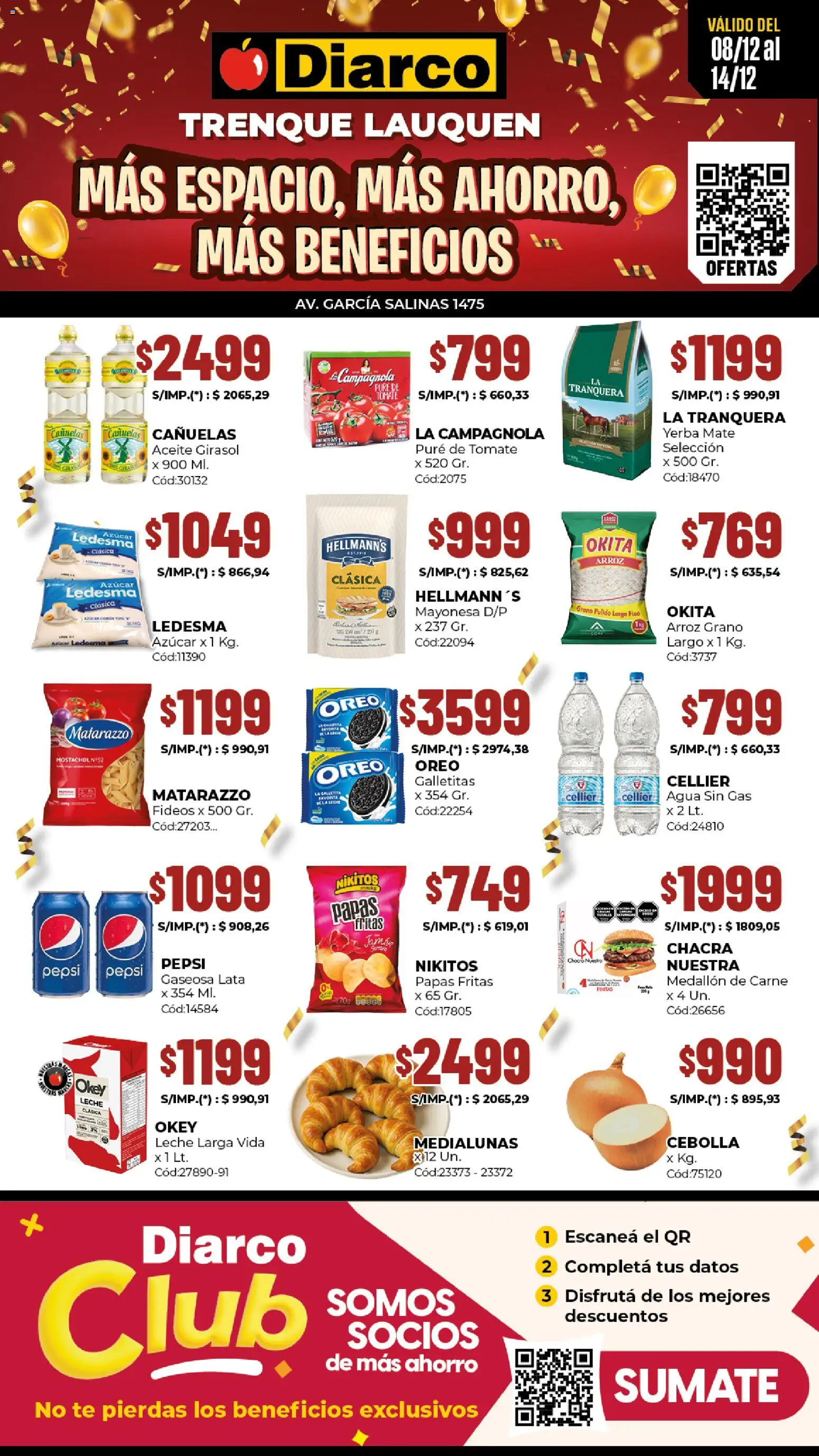 Diarco - Ofertas De Reapertura │ válido desde el 08.12.2025 | Página: 1 | Productos: Azucar, Mayonesa, Té, Papas fritas