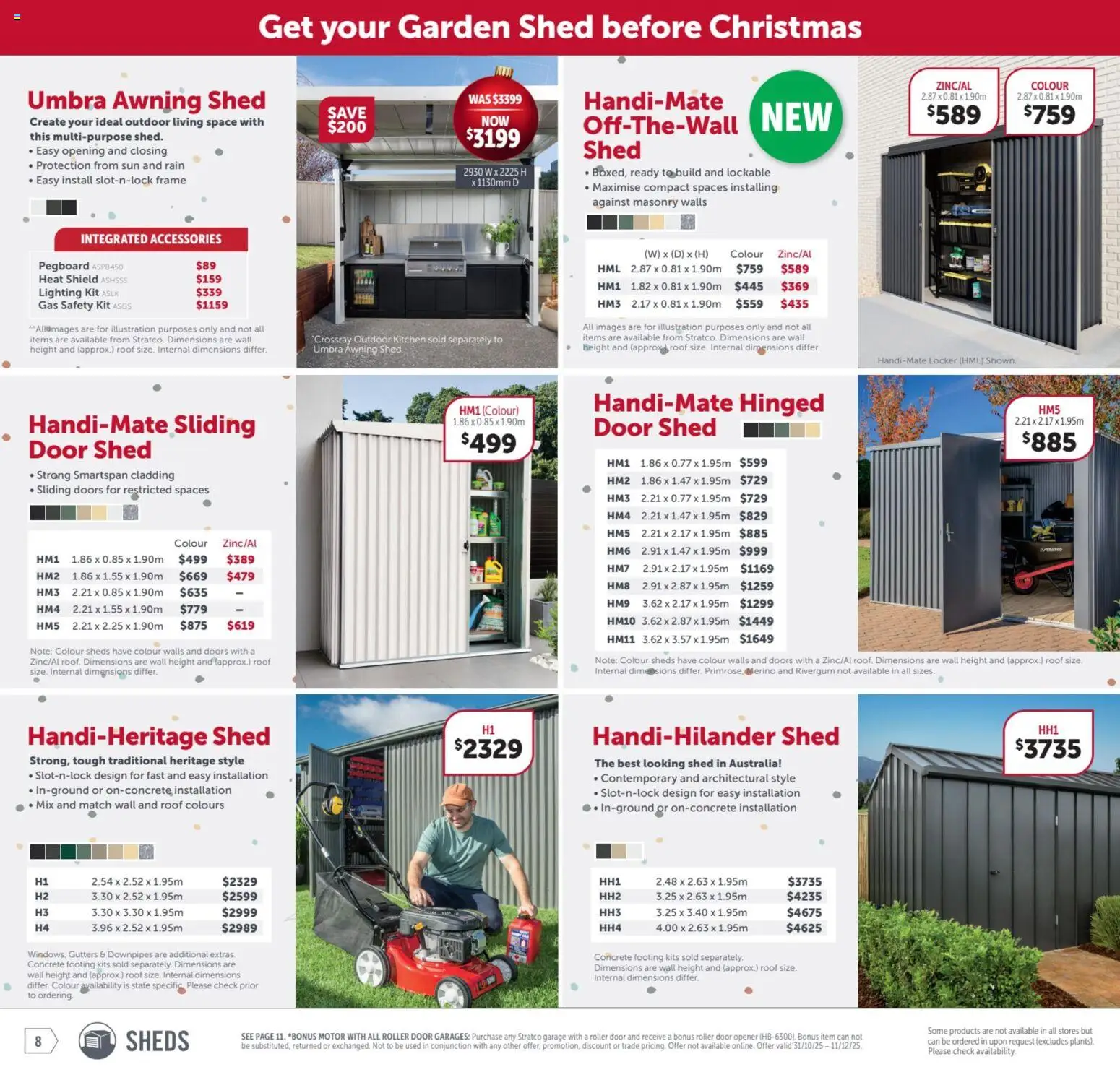 Stratco catalogue - valid from 31.10.2025 | Page: 8 | Products: Kits, Shed, Accessories, Multipurpose