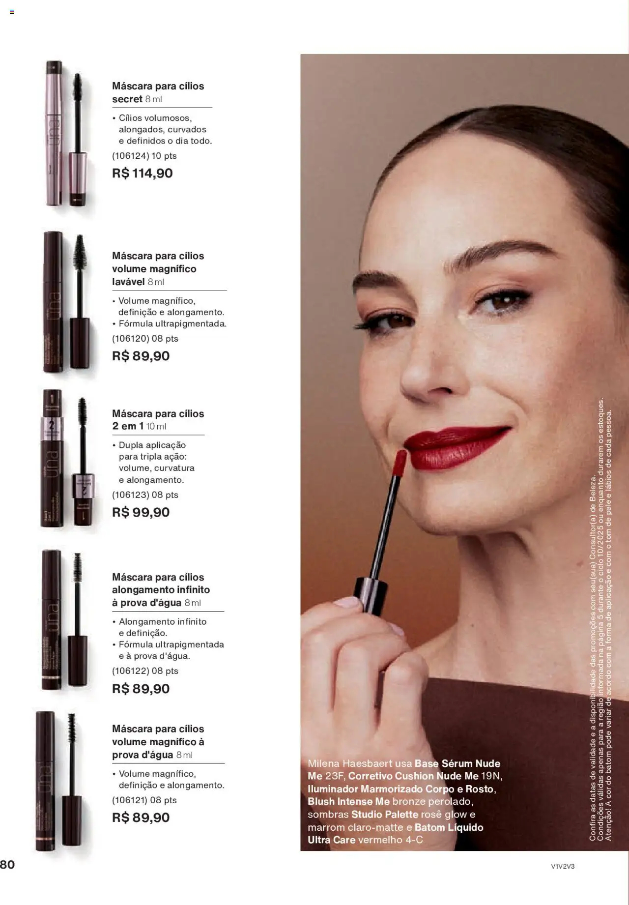 Natura Folheto - válido de 05.06.2025 | Página: 80 | Produtos: Blush, Máscara para cílios, Base, Iluminador