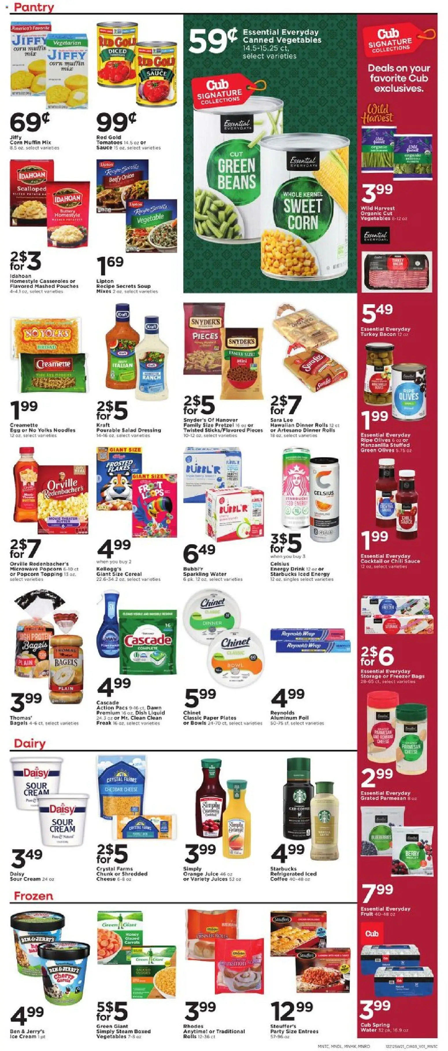 Cub Foods Weekly Ad - valid from 21.12.2025 | Page: 5 | Products: Sour cream, Vegetables, Sauce, Freezer