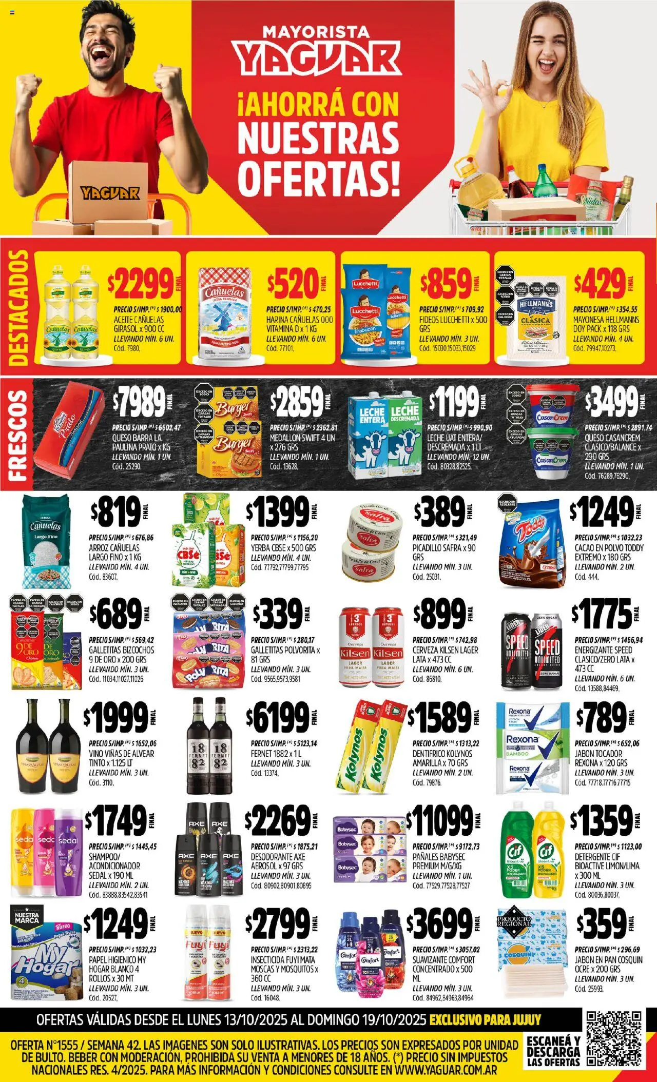 Yaguar catálogo - Jujuy │ válido desde el 13.10.2025 | Página: 1 | Productos: Desodorante, Leche, Arroz, Fideos