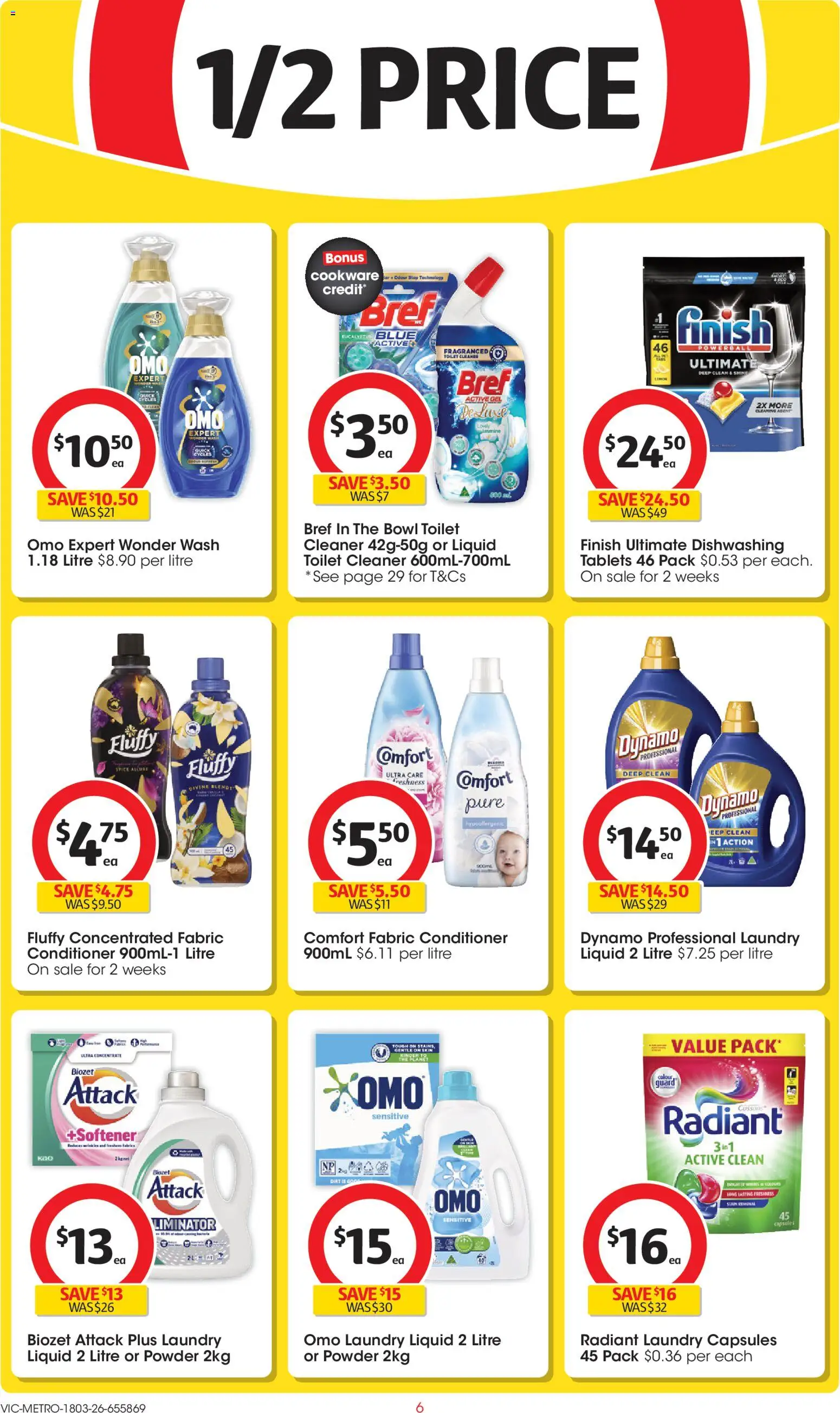 Coles catalogue - valid from 18.03.2026 | Page: 6 | Products: Powder, Conditioner, Laundry, Tablets