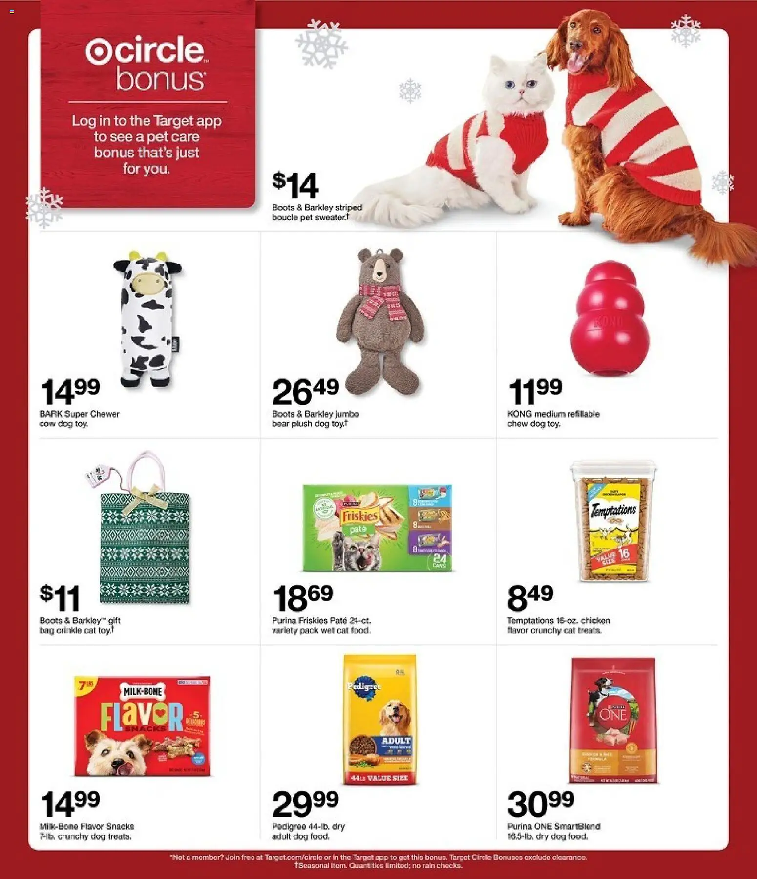 Target Weekly Ad - valid from 07.12.2025 | Page: 32 | Products: Cat Food, Sweater, Boots, Bag
