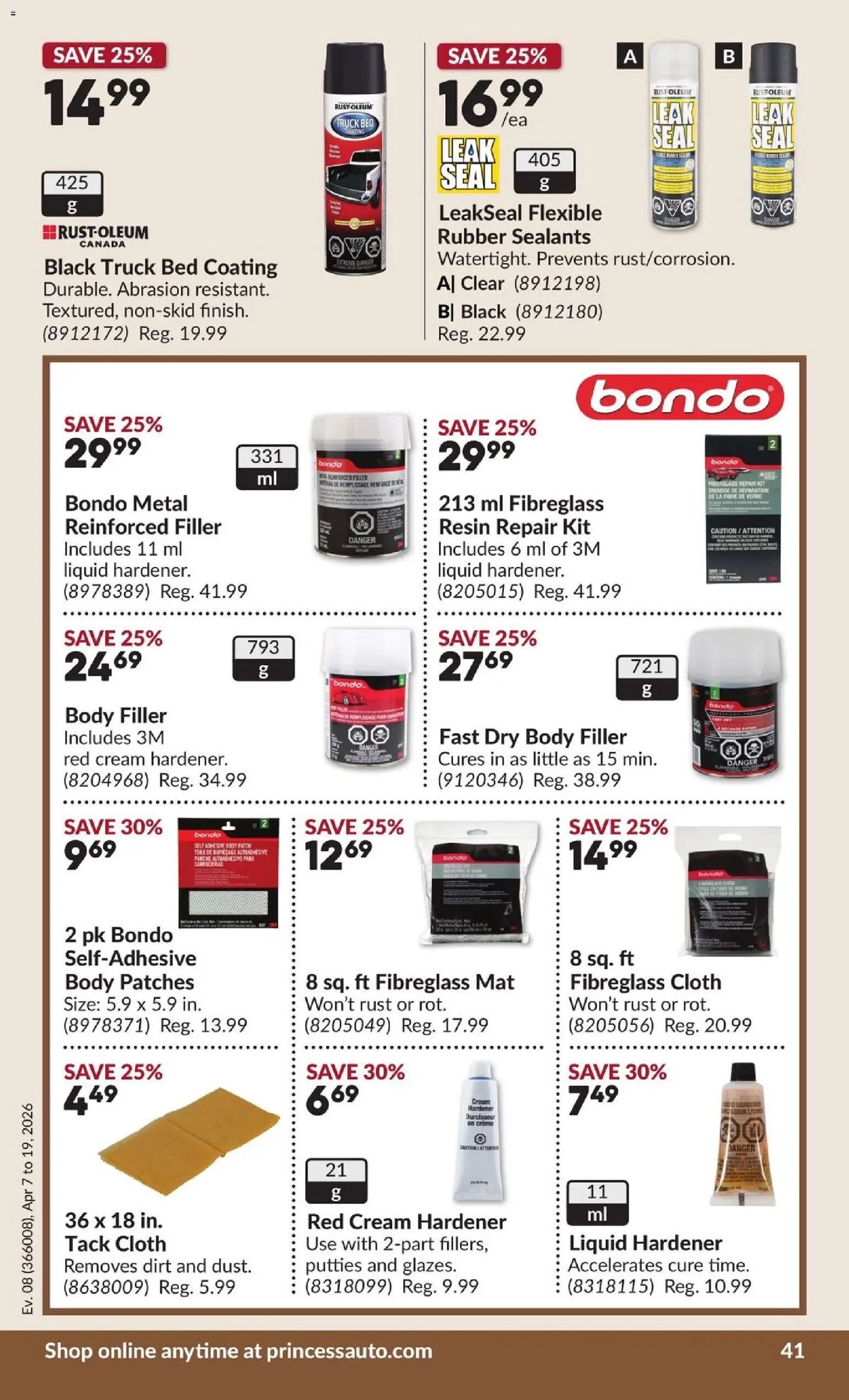 Princess Auto flyer valid from 07.04.2026 | Page: 47 | Products: Cream, Bed