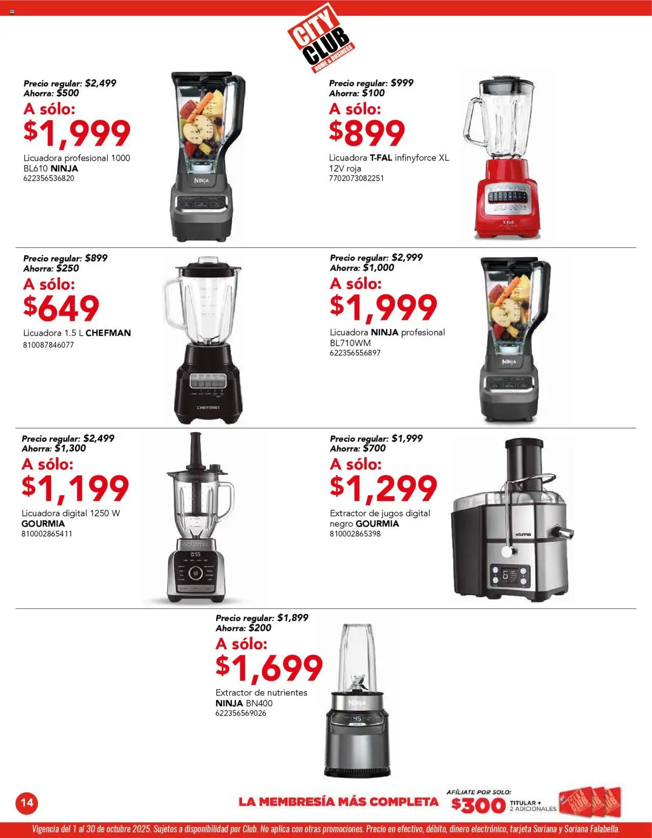Nuevas ofertas de City Club válidas en toda la República Mexicana desde el 01.10.2025. ¡Encuentra las mejores ofertas en City Club - Catálogo! | Página: 12 | Productos: Licuadora, Extractor