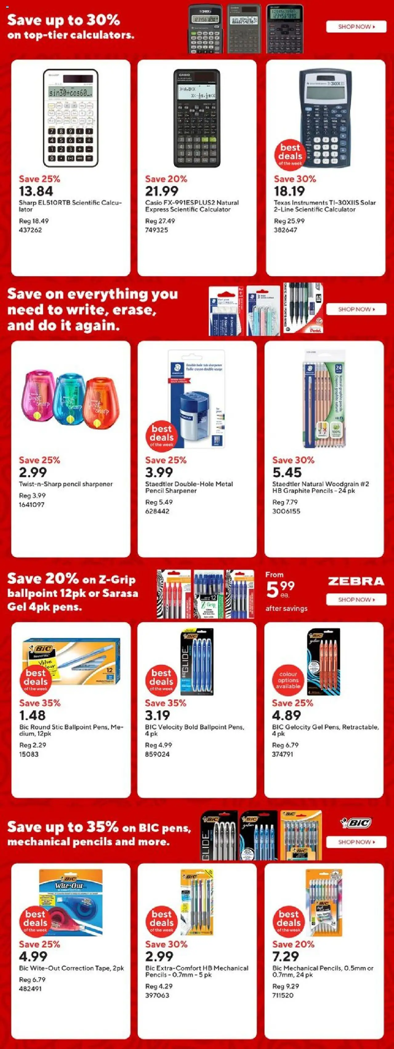 Staples flyer valid from 22.08.2025 | Page: 8 | Products: Calculator, Pencil sharpener