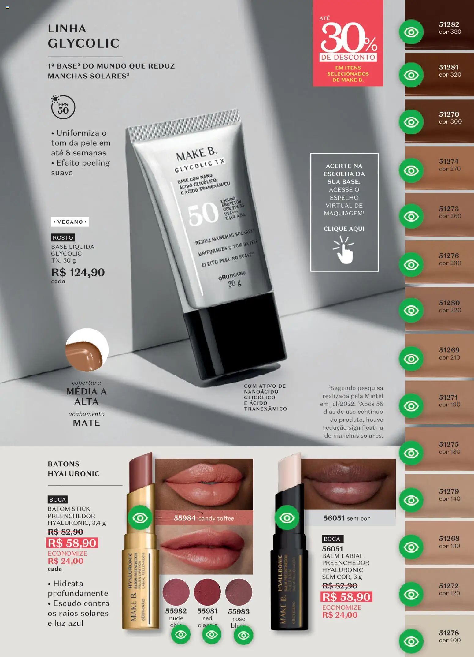 O Boticário Folheto - válido de 19.01.2026 | Página: 107 | Produtos: Maquiagem, Batom, Espelho, Base