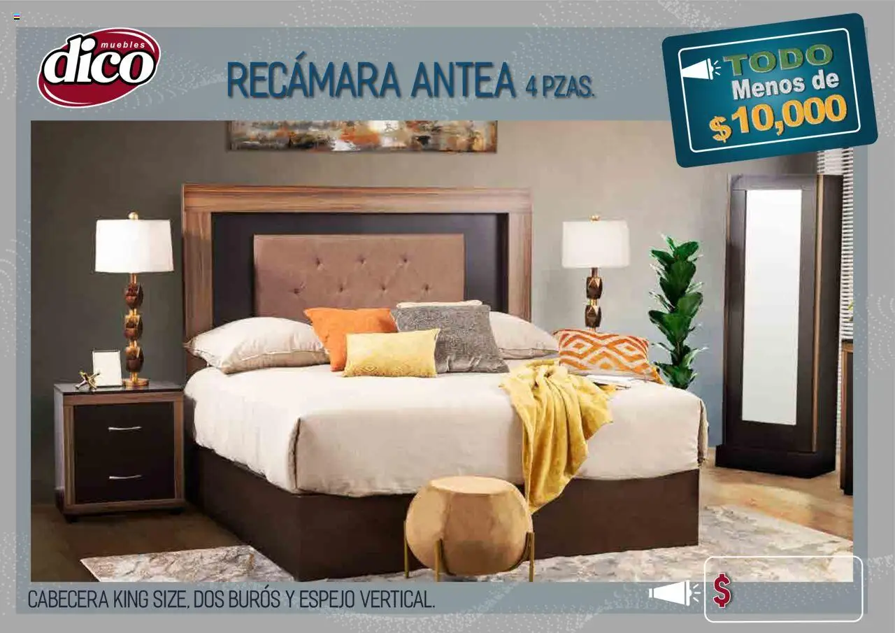 Nuevas ofertas de Muebles Dico válidas en toda la República Mexicana desde el 25.09.2025. ¡Encuentra las mejores ofertas en Muebles Dico - Catálogo TODO menos de 10000! | Página: 9 | Productos: Cabecera, Espejo
