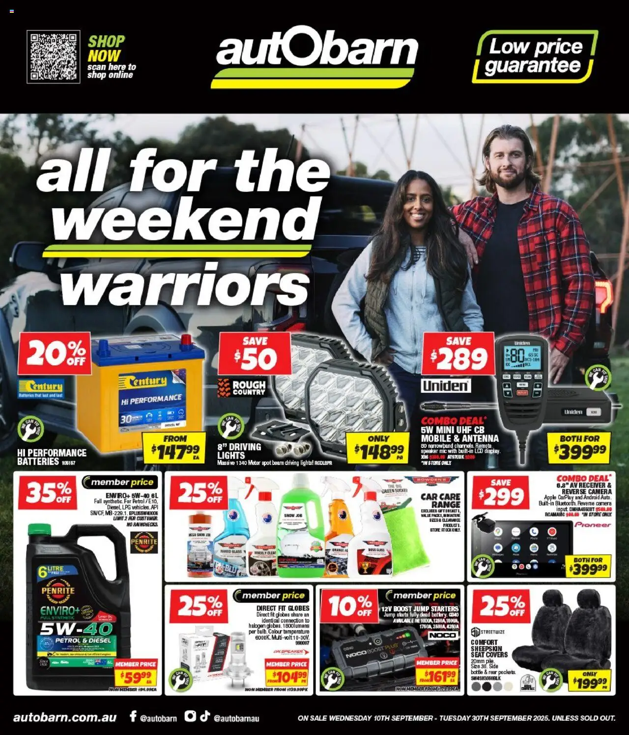 Autobarn catalogue - valid from 10.09.2025 | Page: 1 | Products: Sheepskin, Antenna, Batteries, Mobile