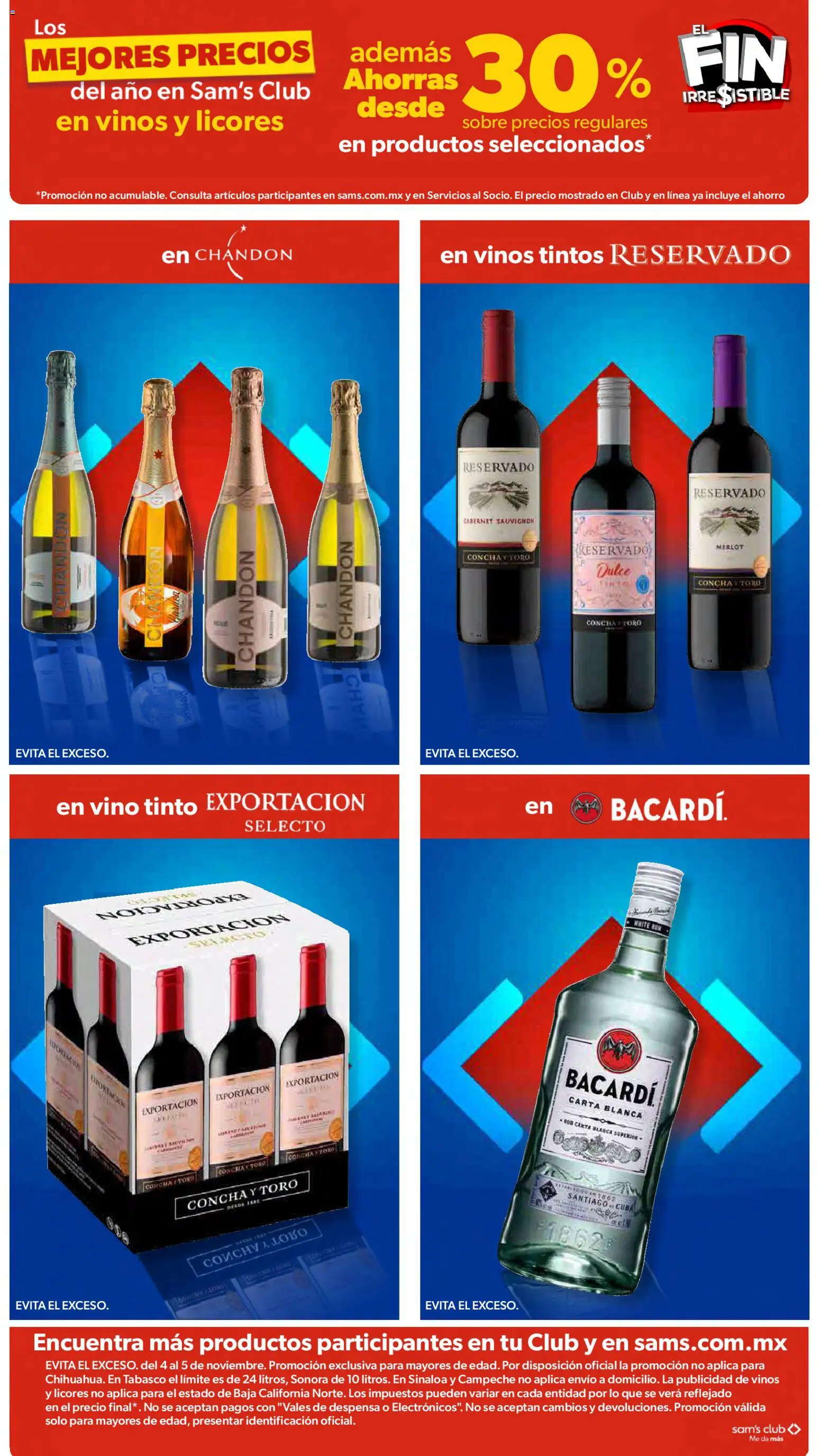 Nuevas ofertas de Sam's Club válidas en toda la República Mexicana desde el 13.11.2025. ¡Encuentra las mejores ofertas en Sam's Club Buen Fin ! | Página: 29 | Productos: Vino, Despensa, Sobre