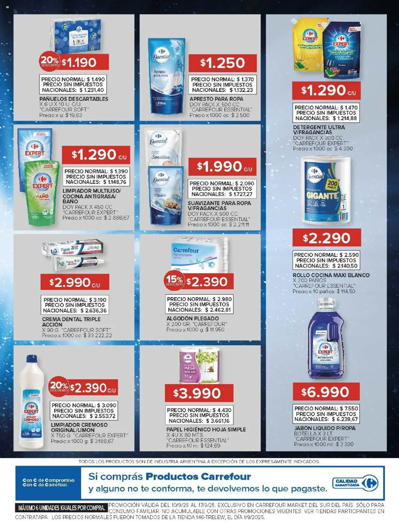 Carrefour ofertas - Comodoro │ válido desde el 10.09.2025 | Página: 41 | Productos: Botella, Jabón líquido, Jabón, Limpiador