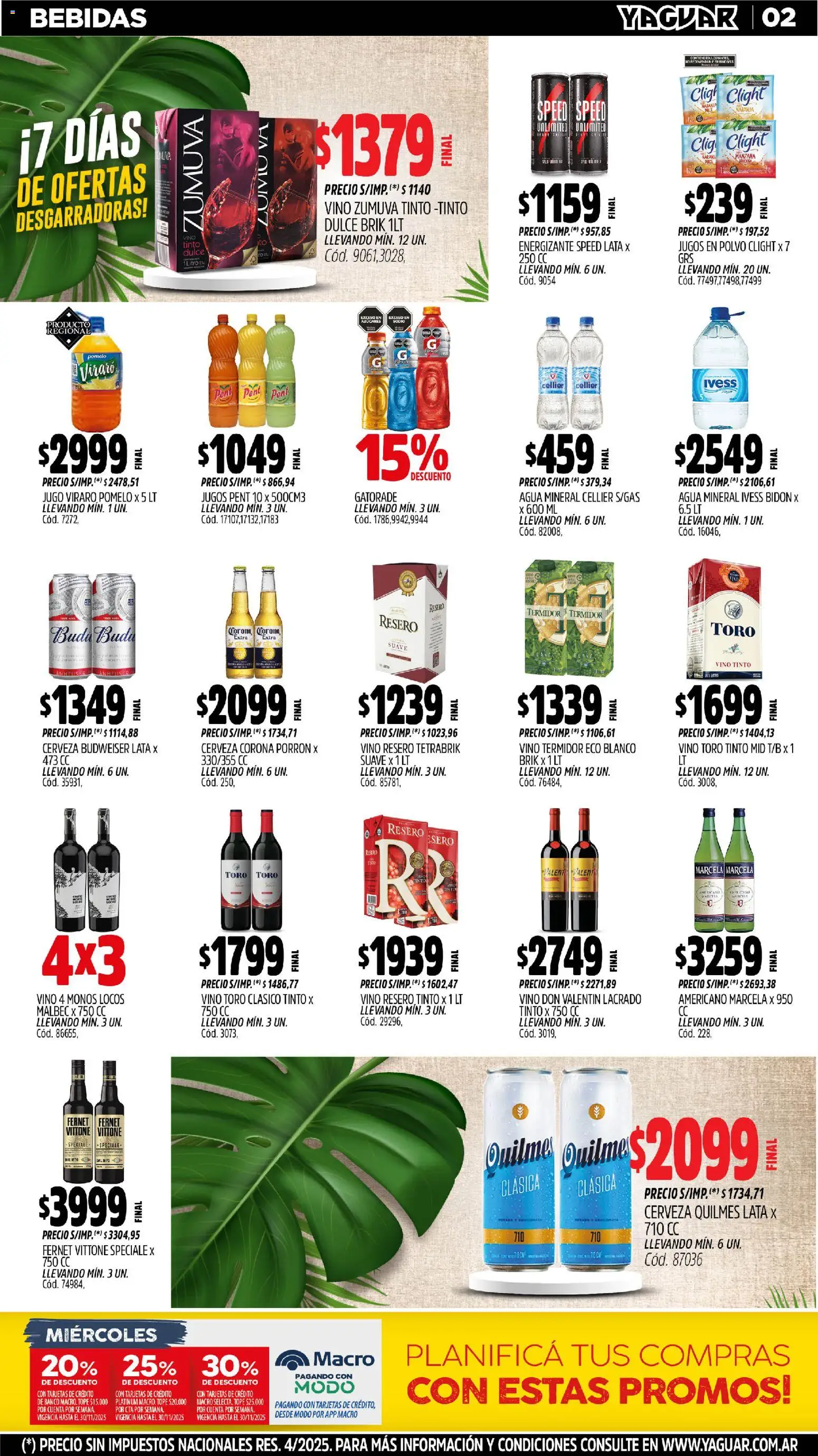 Yaguar - Santa Fe │ válido desde el 10.11.2025 | Página: 2 | Productos: Polvo, Manzana, Pomelo, Cerveza