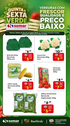 Semar Supermercado ofertas Quinta e Sexta Verde - Pré-Visualização do folheto da loja Semar Supermercado, válido de 02.04.2026