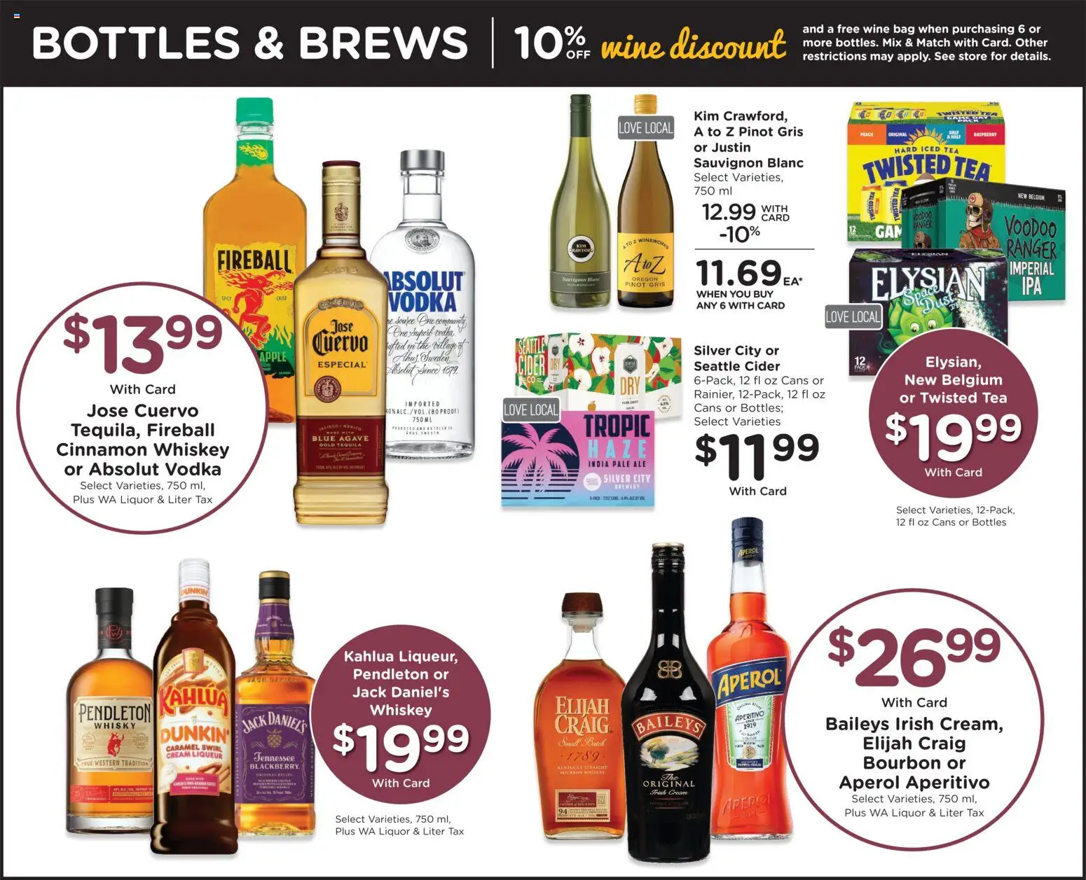 QFC Weekly Ad - valid from 07.01.2026 | Page: 12 | Products: Wine, Tea, Vodka, Whiskey
