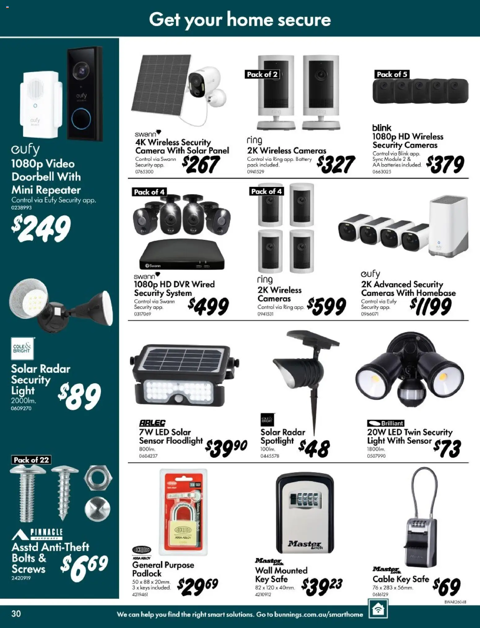 Bunnings Warehouse catalogue - valid from 11.03.2026 | Page: 30 | Products: Battery, Light, Batteries, Safe