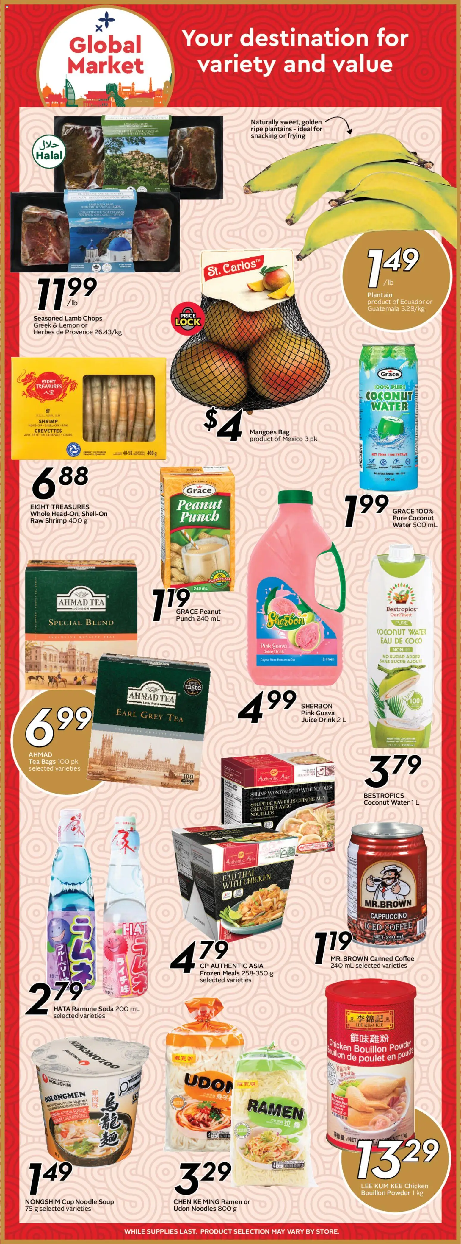 Sobeys flyer valid from 23.04.2026 | Page: 16 | Products: Tea, Noodles, Bag, Juice